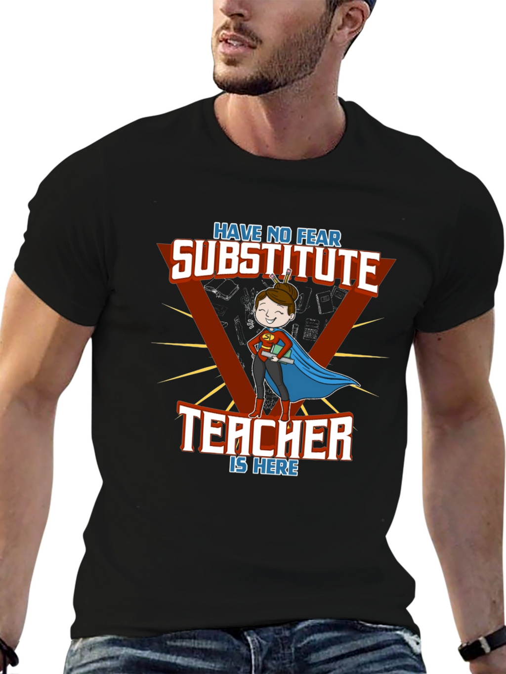 Substitute Teacher Superhero T-Shirt