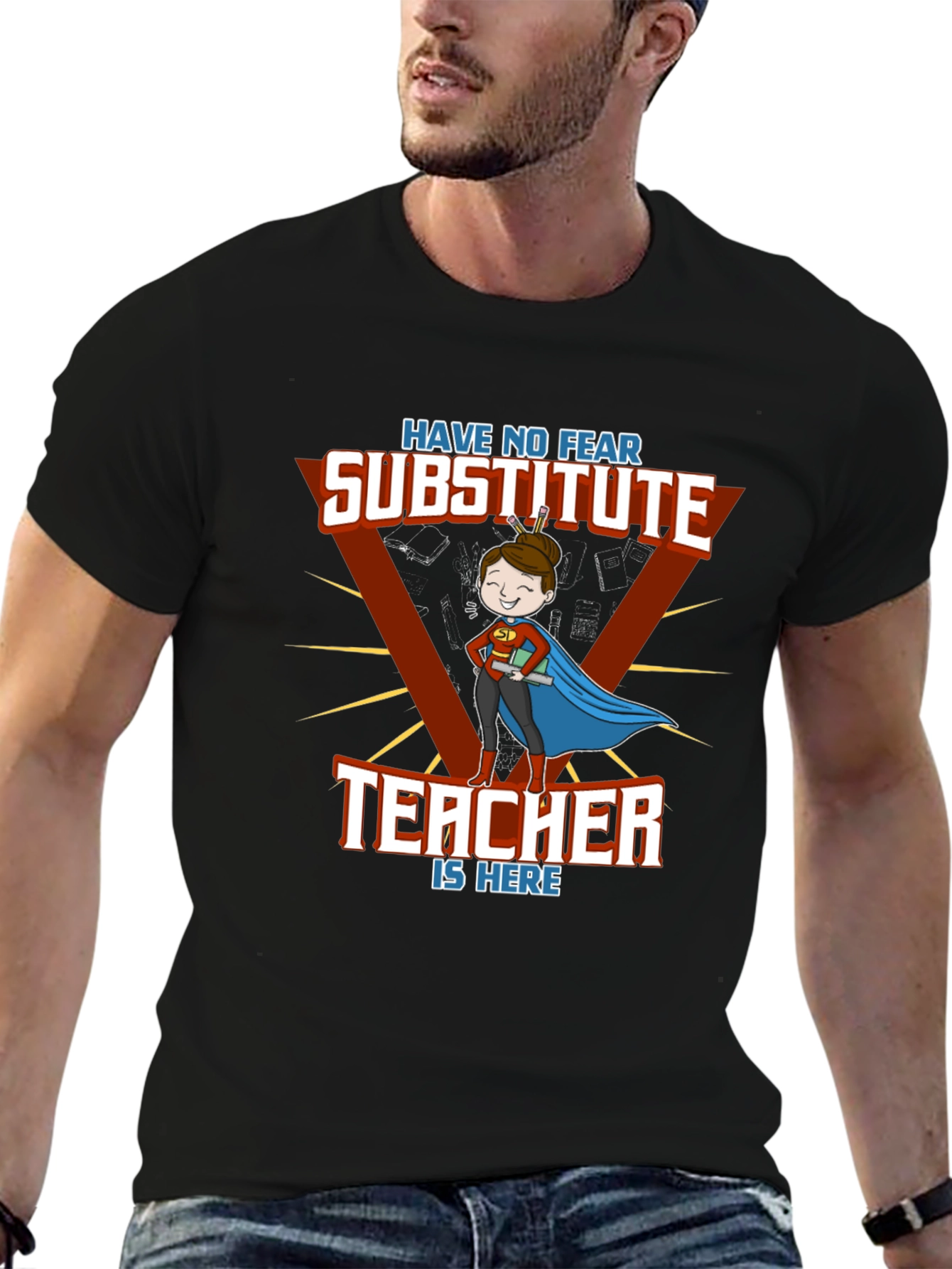 Substitute Teacher Superhero T-Shirt
