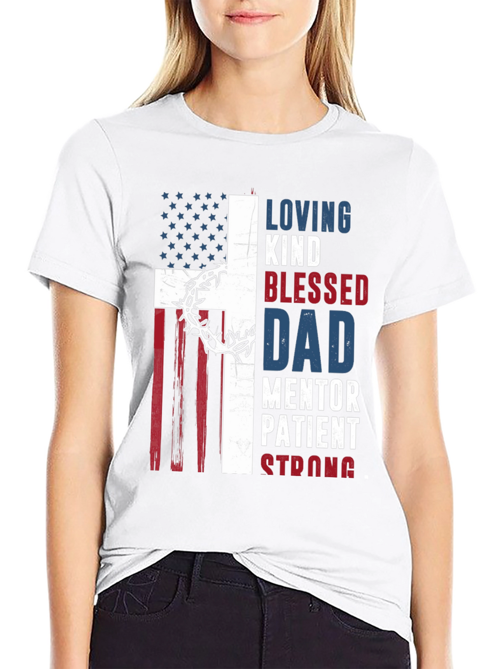 Patriotic Christian Dad Graphic T-Shirt