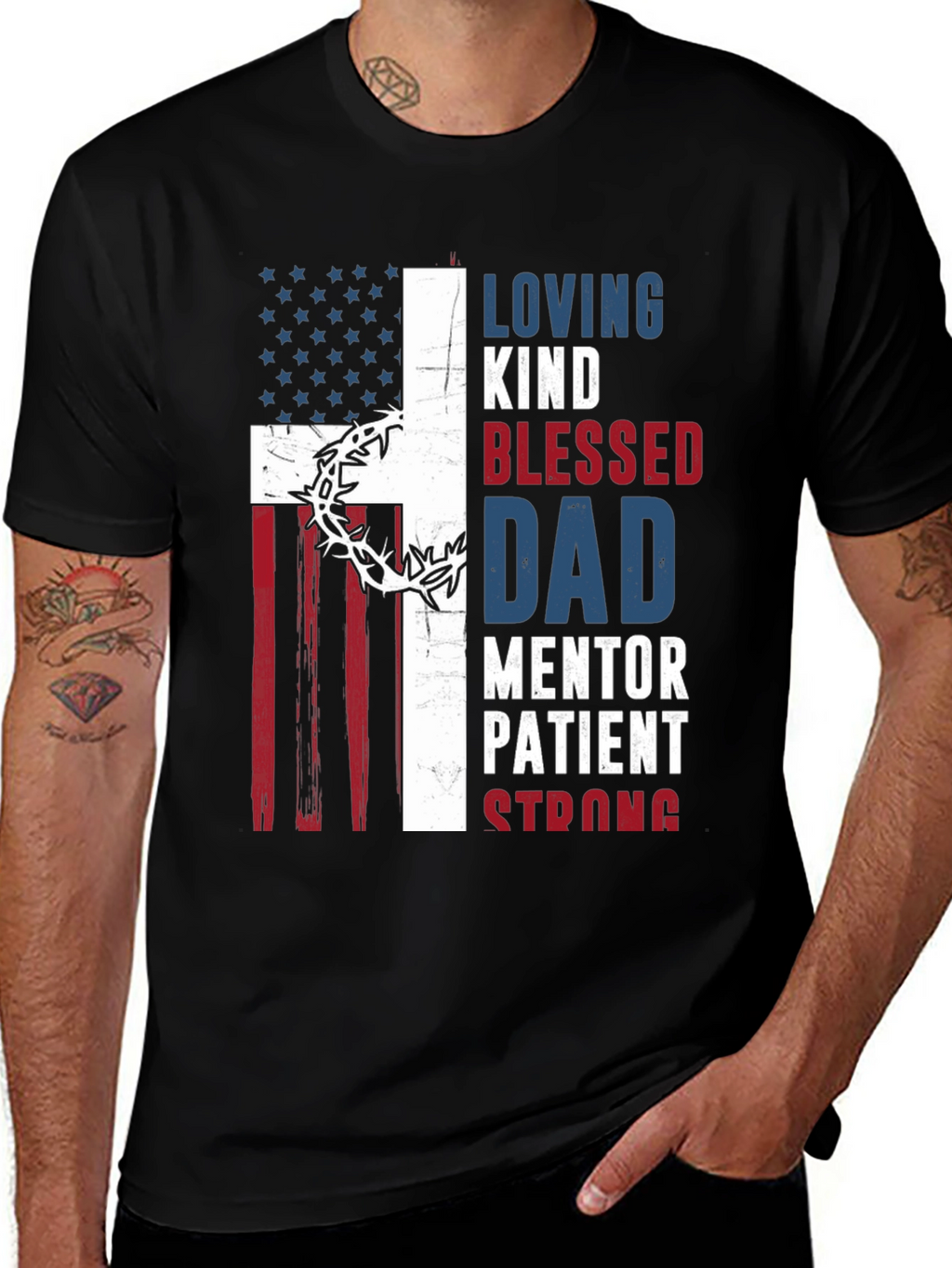 Patriotic Christian Dad Graphic T-Shirt