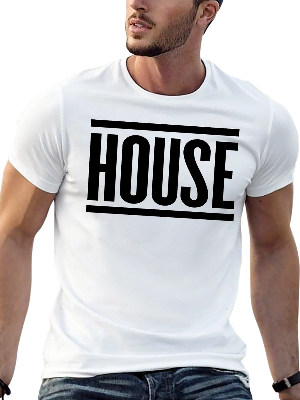 HOUSE Graphic Print Black Tee