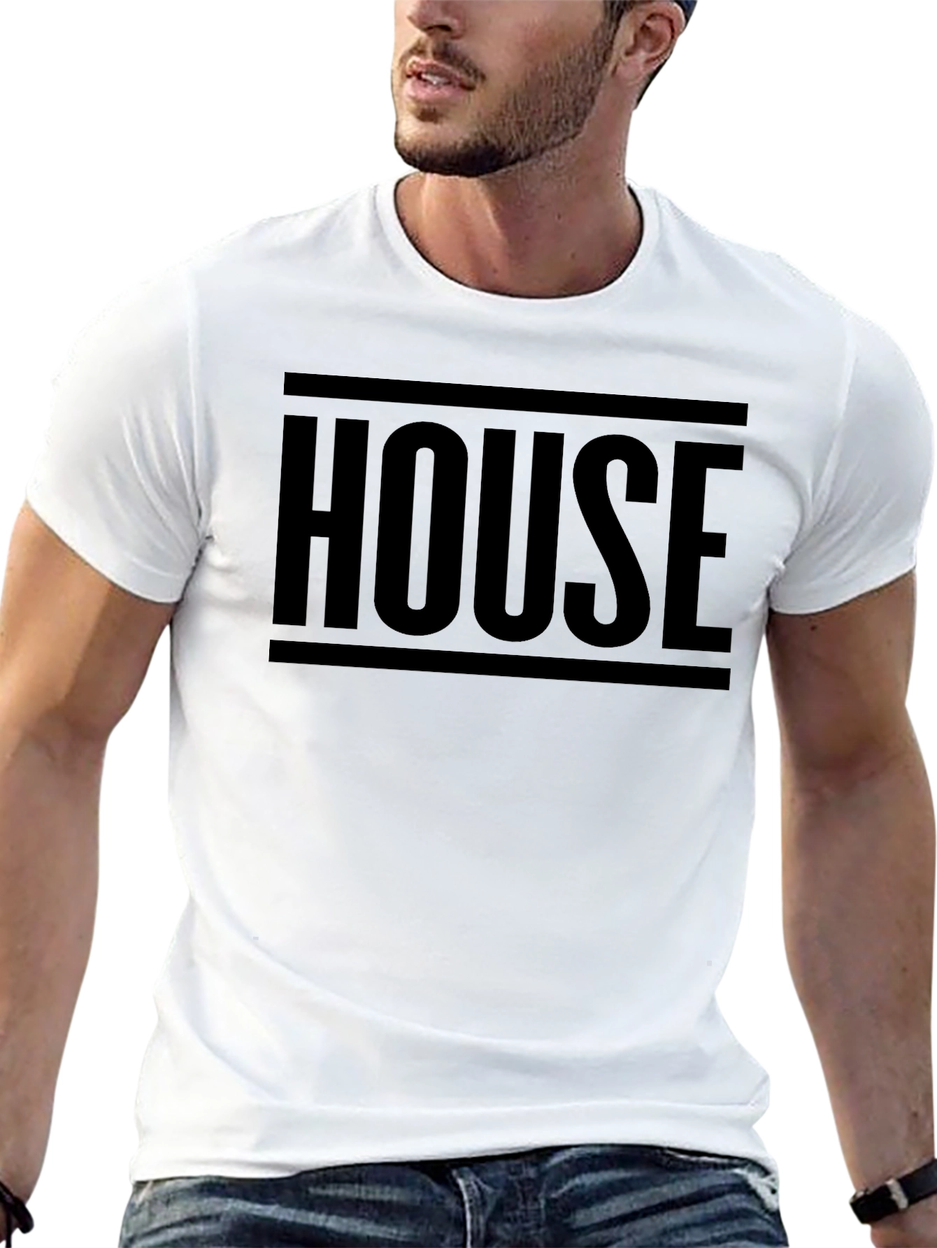 HOUSE Graphic Print Black Tee