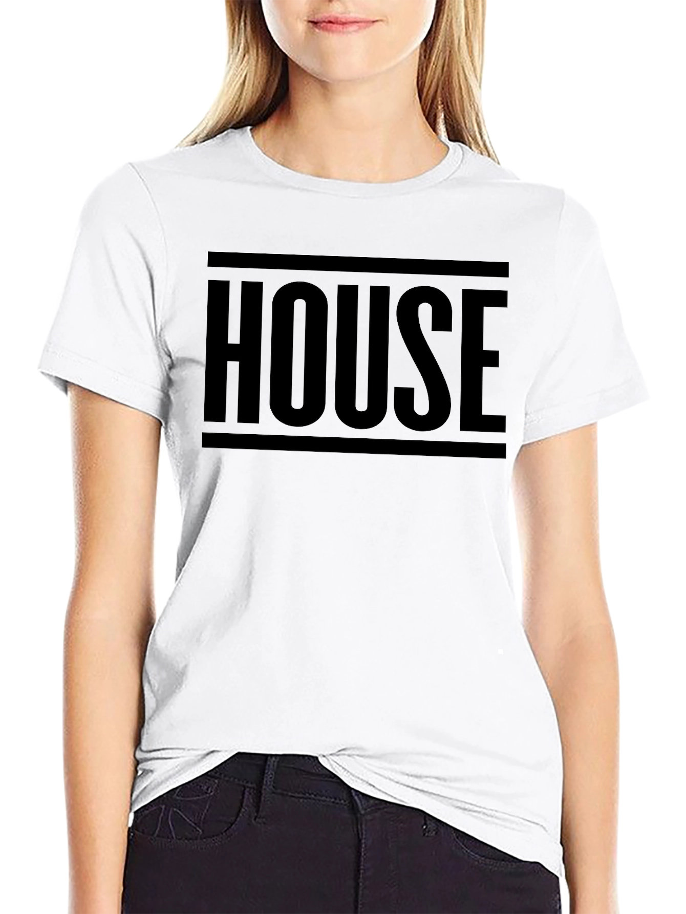HOUSE Graphic Print Black Tee