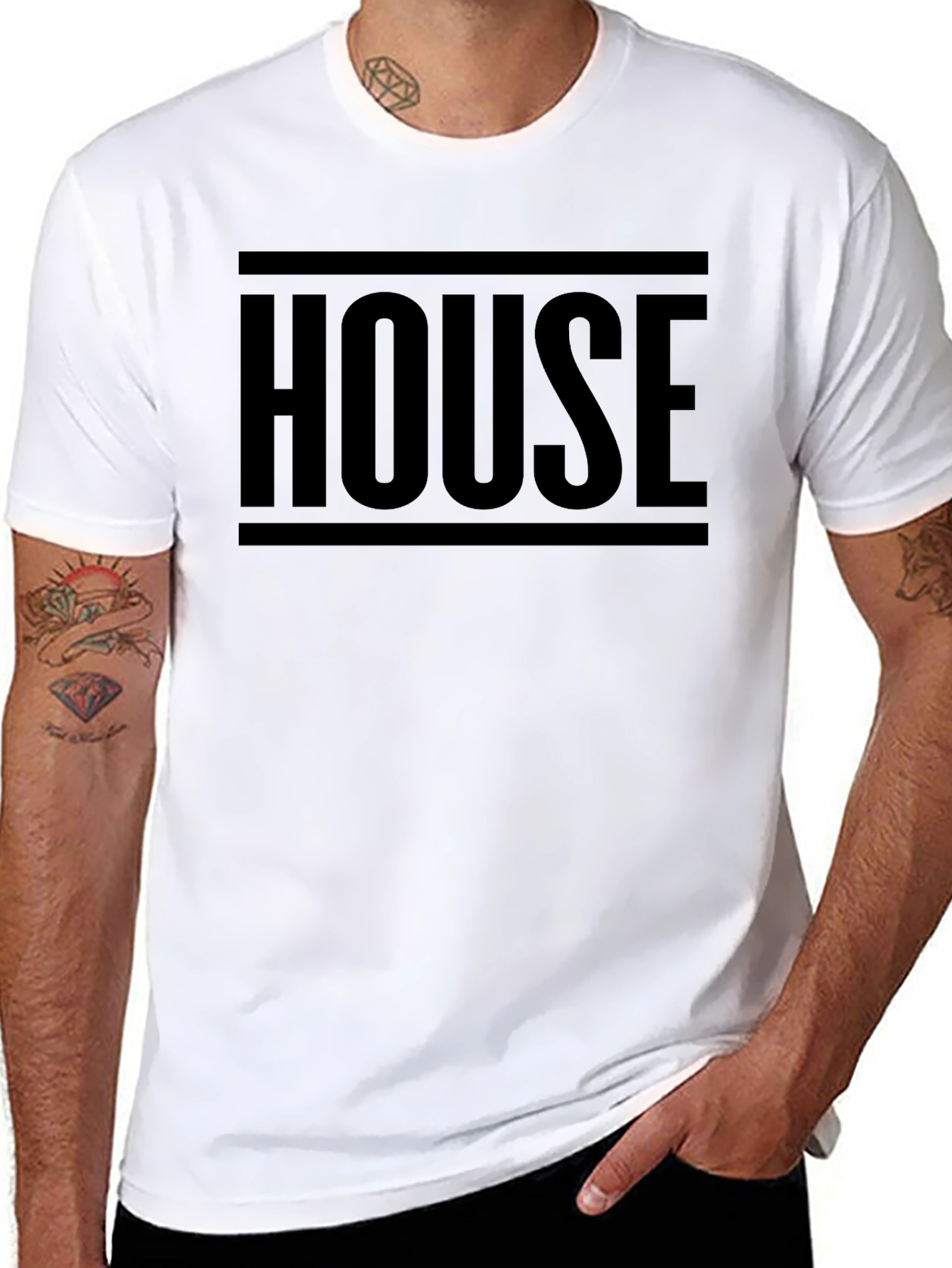 HOUSE Graphic Print Black Tee