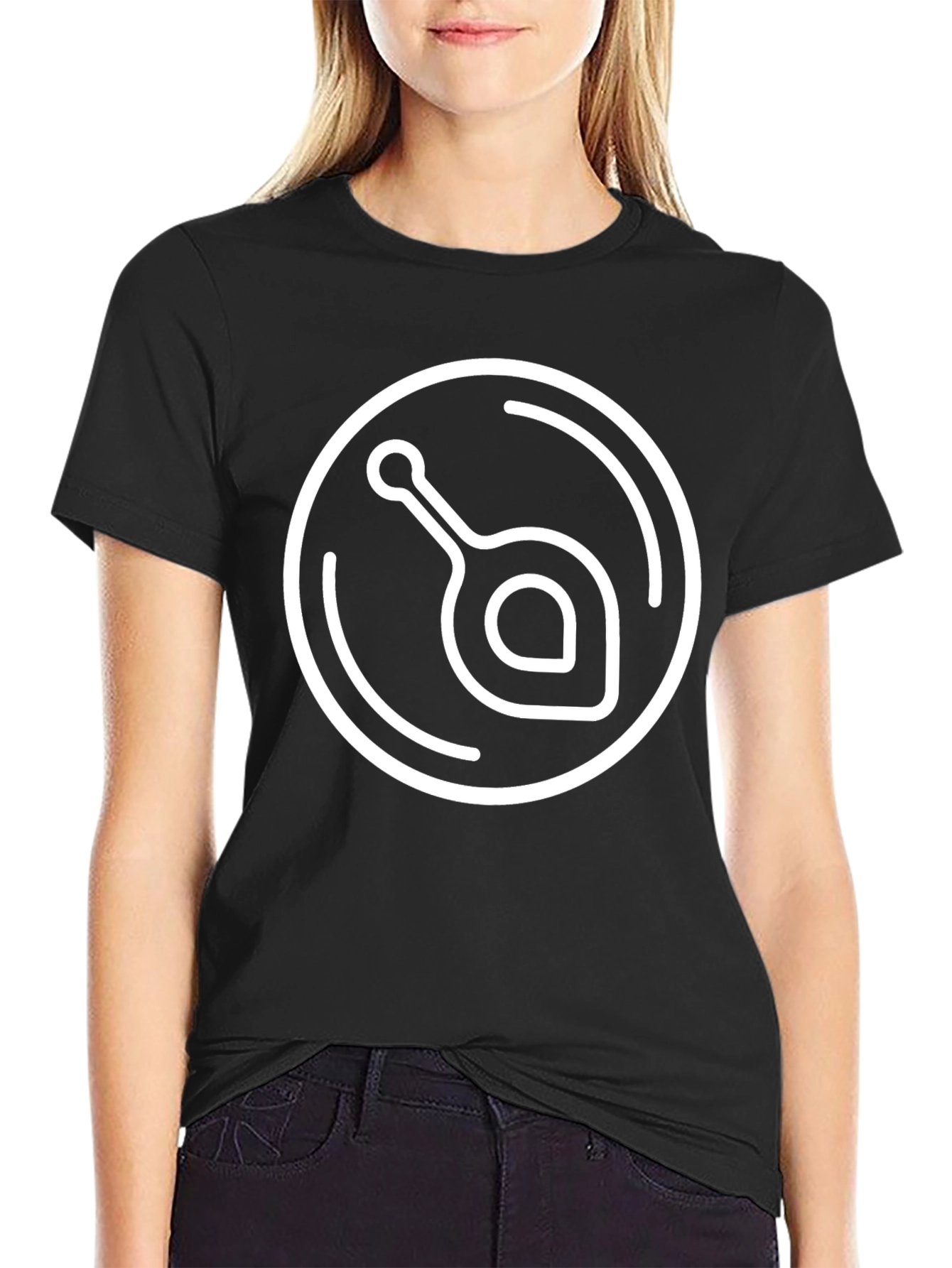 Stylish Black T-Shirt with Unique Graphic Design