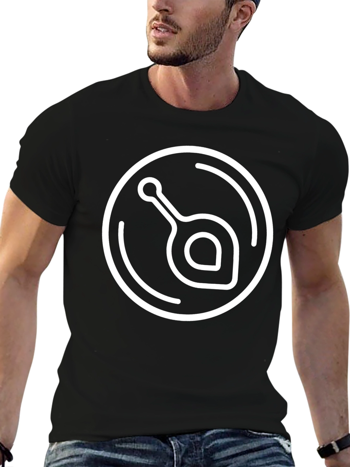 Stylish Black T-Shirt with Unique Graphic Design