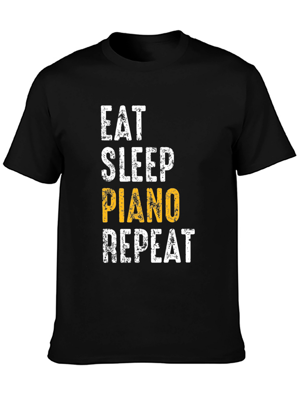 Eat Sleep Piano Repeat Black Graphic Tee