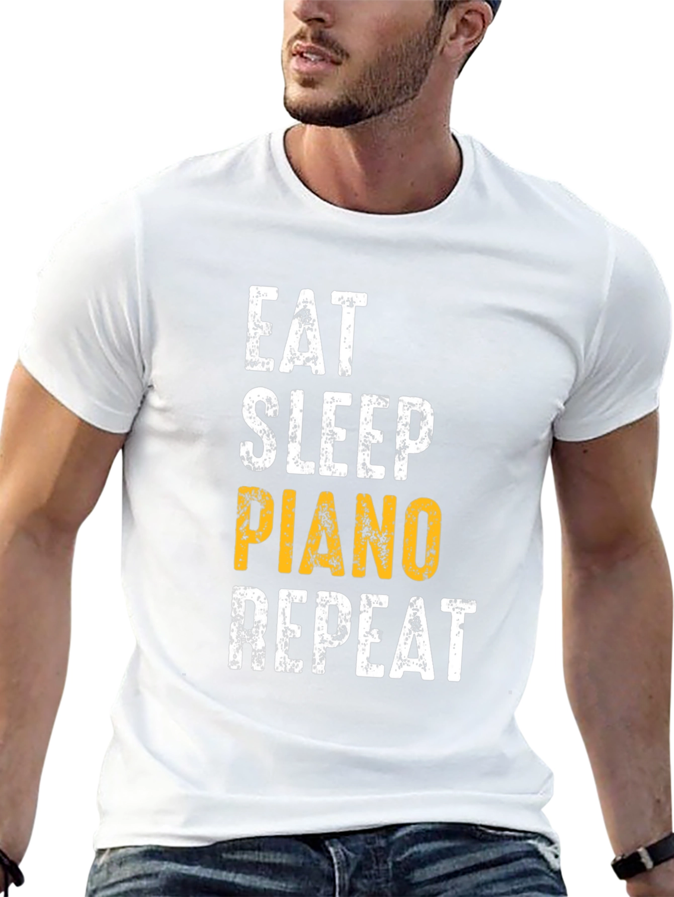Eat Sleep Piano Repeat Black Graphic Tee