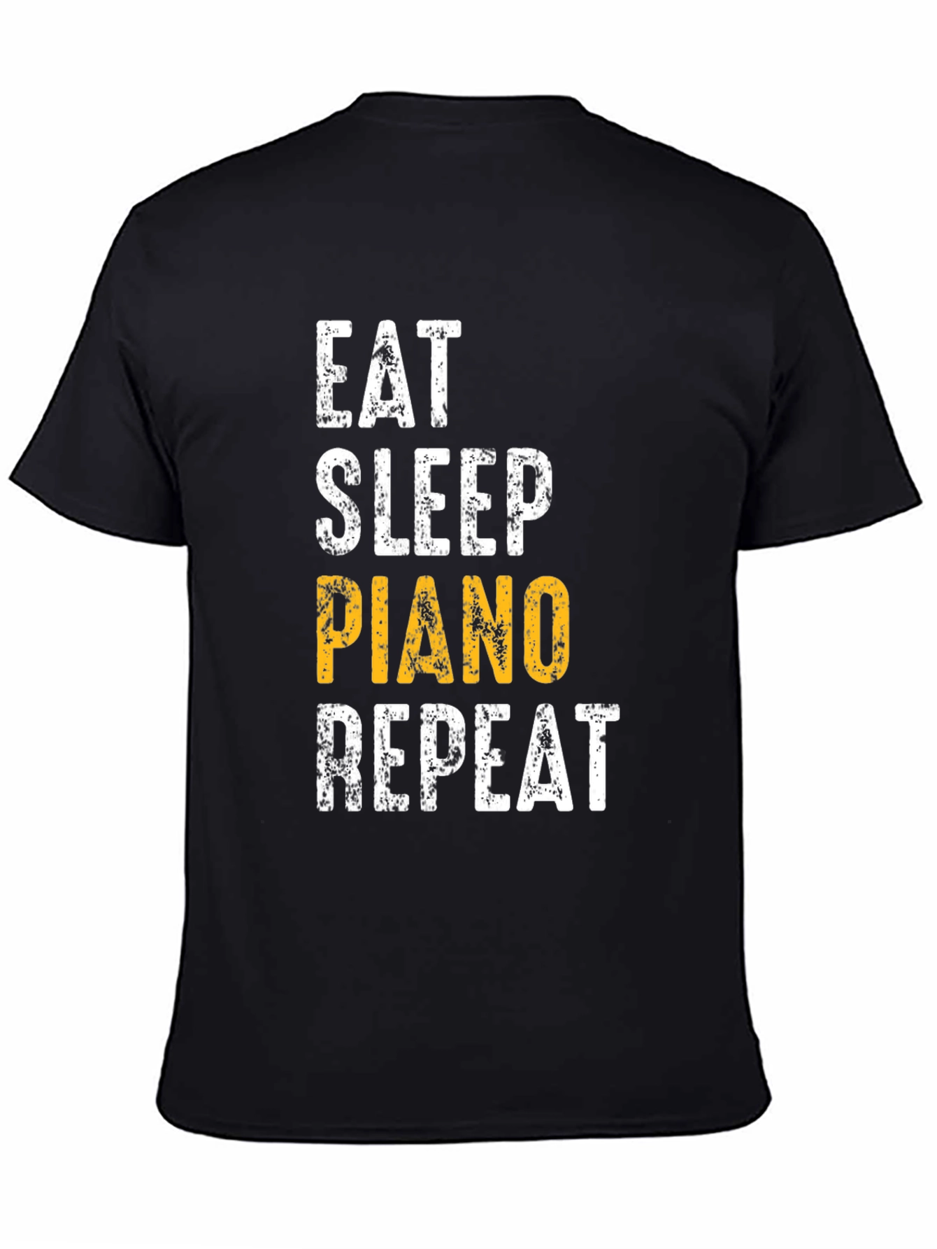 Eat Sleep Piano Repeat Black Graphic Tee