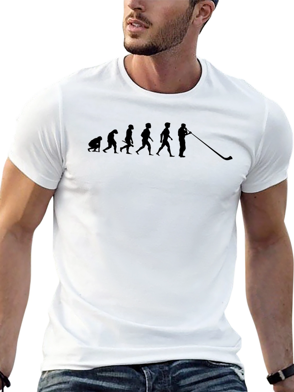 Evolution of Alphorn Player Black T-Shirt