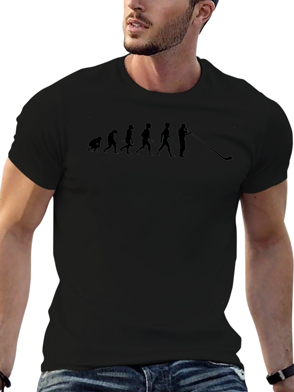 Evolution of Alphorn Player Black T-Shirt