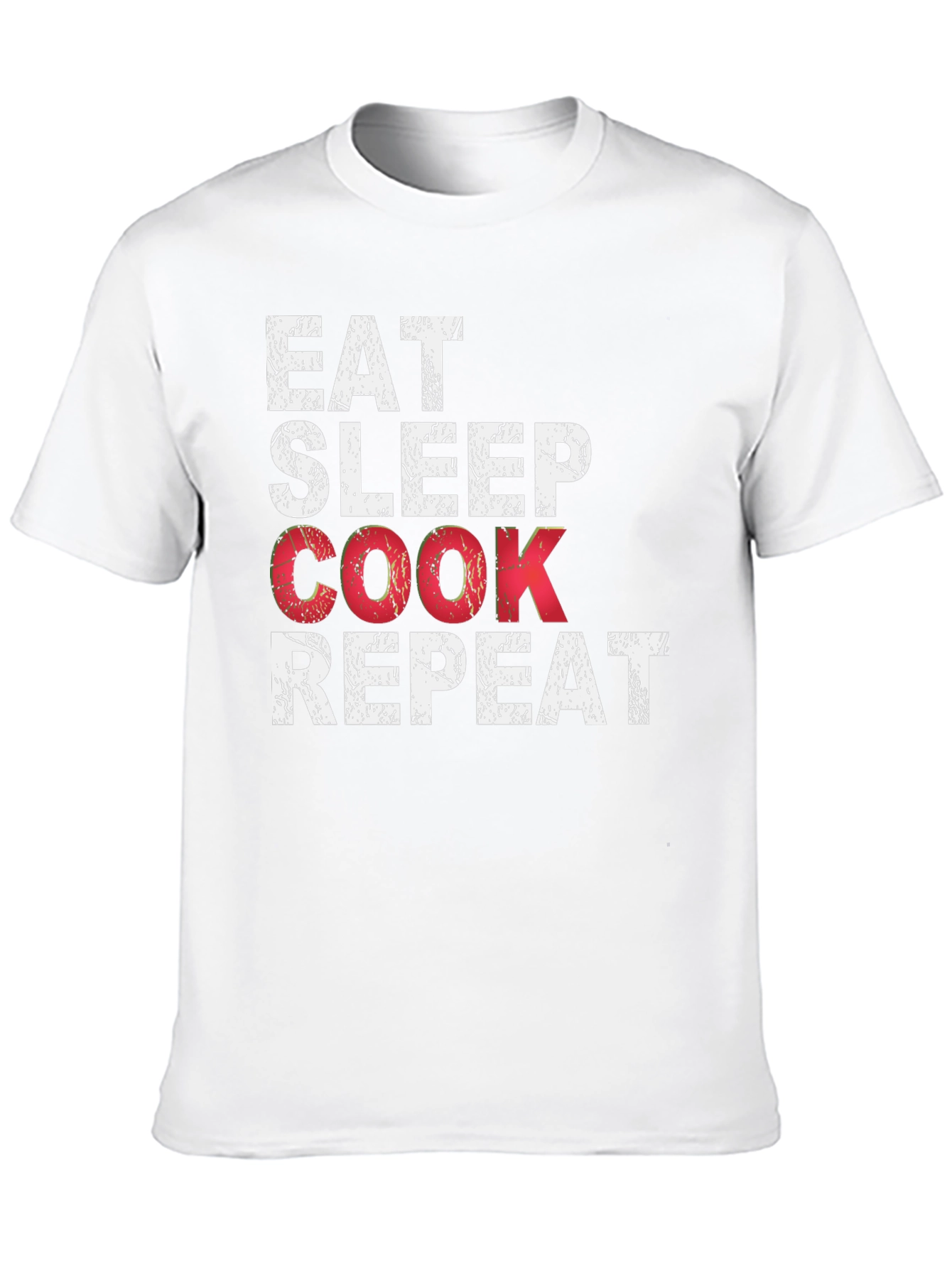 Eat Sleep Cook Repeat Black T-Shirt - Culinary Passion