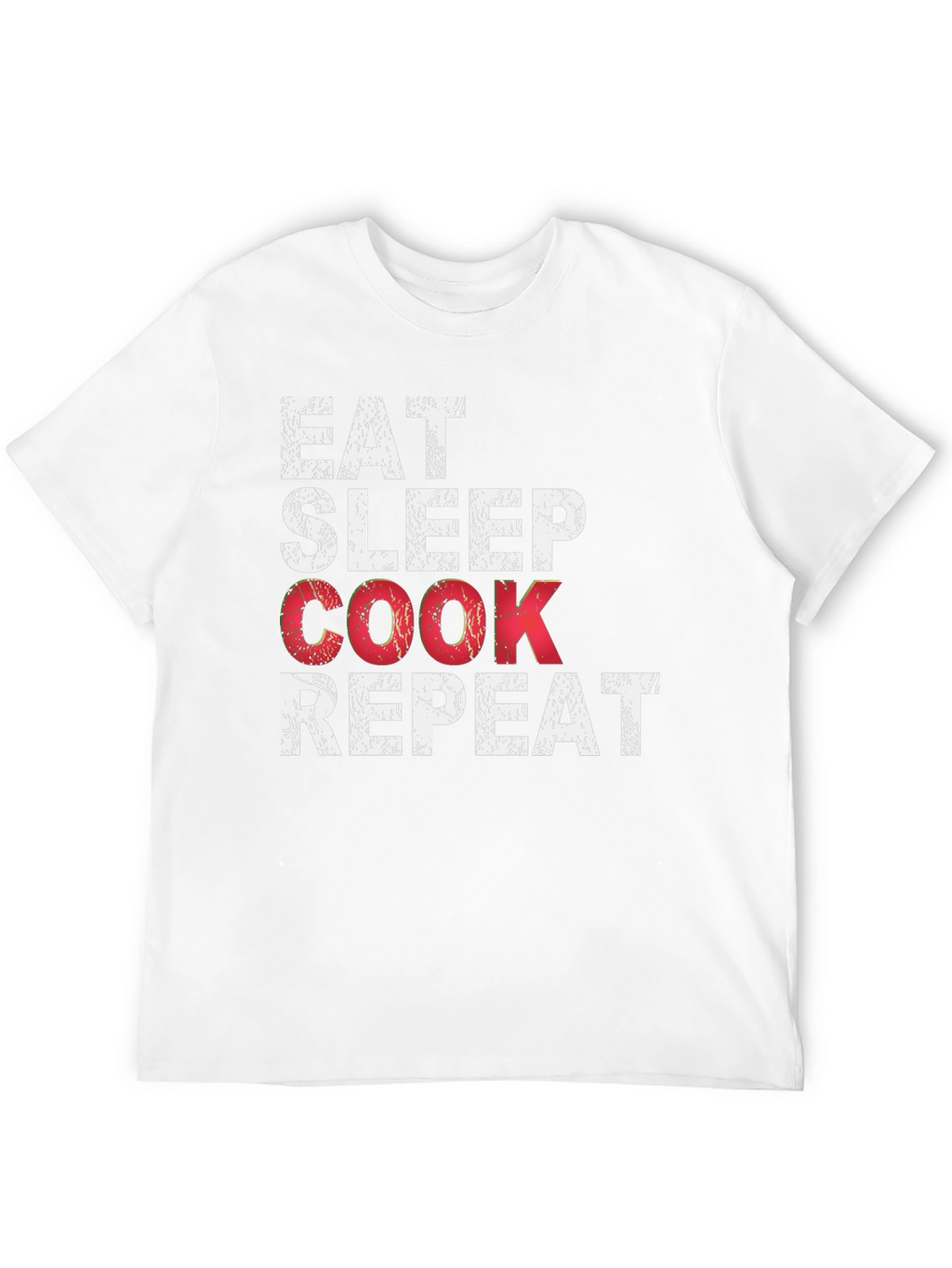 Eat Sleep Cook Repeat Black T-Shirt - Culinary Passion