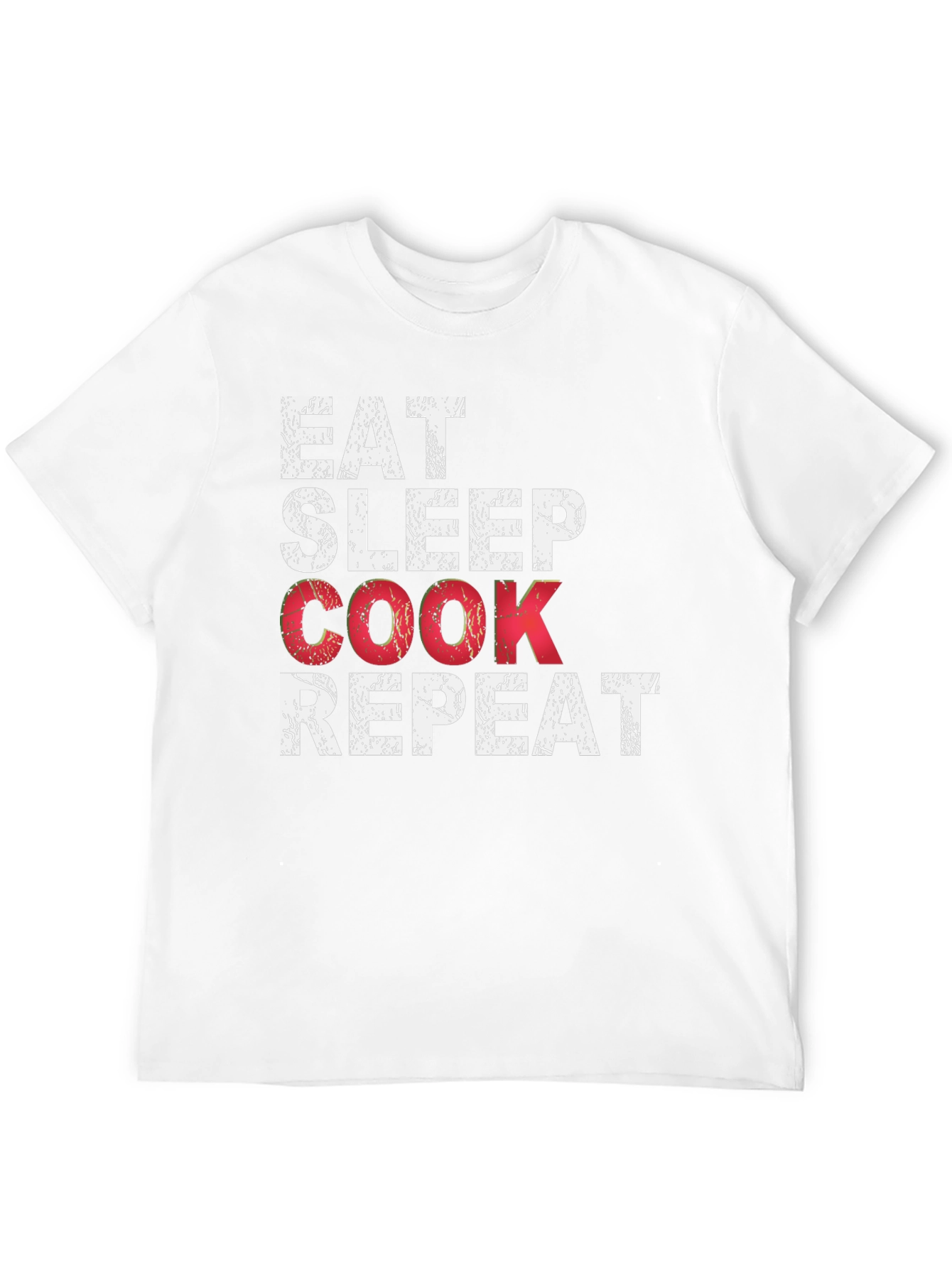 Eat Sleep Cook Repeat Black T-Shirt - Culinary Passion