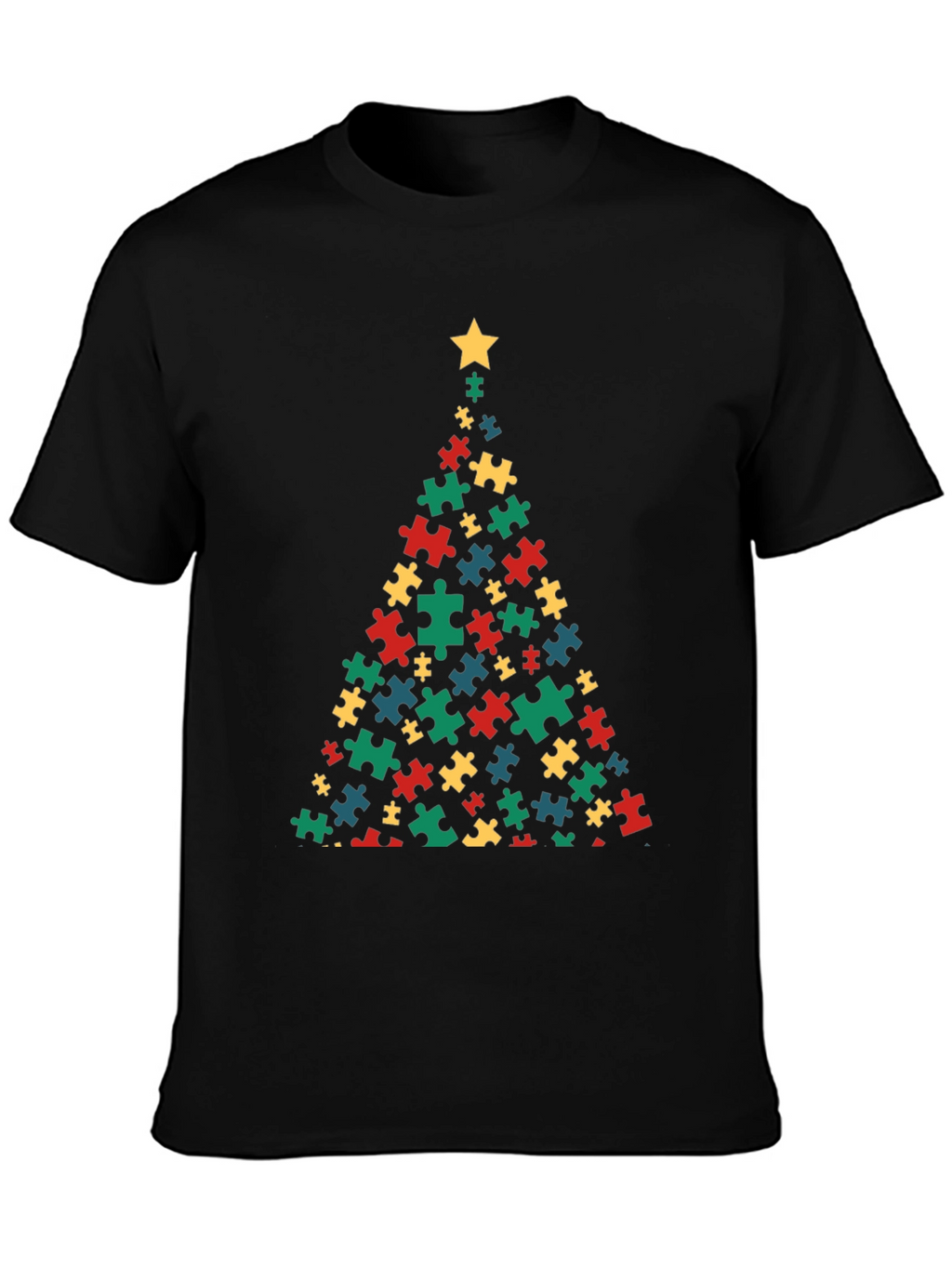 Puzzle Piece Christmas Tree T-Shirt