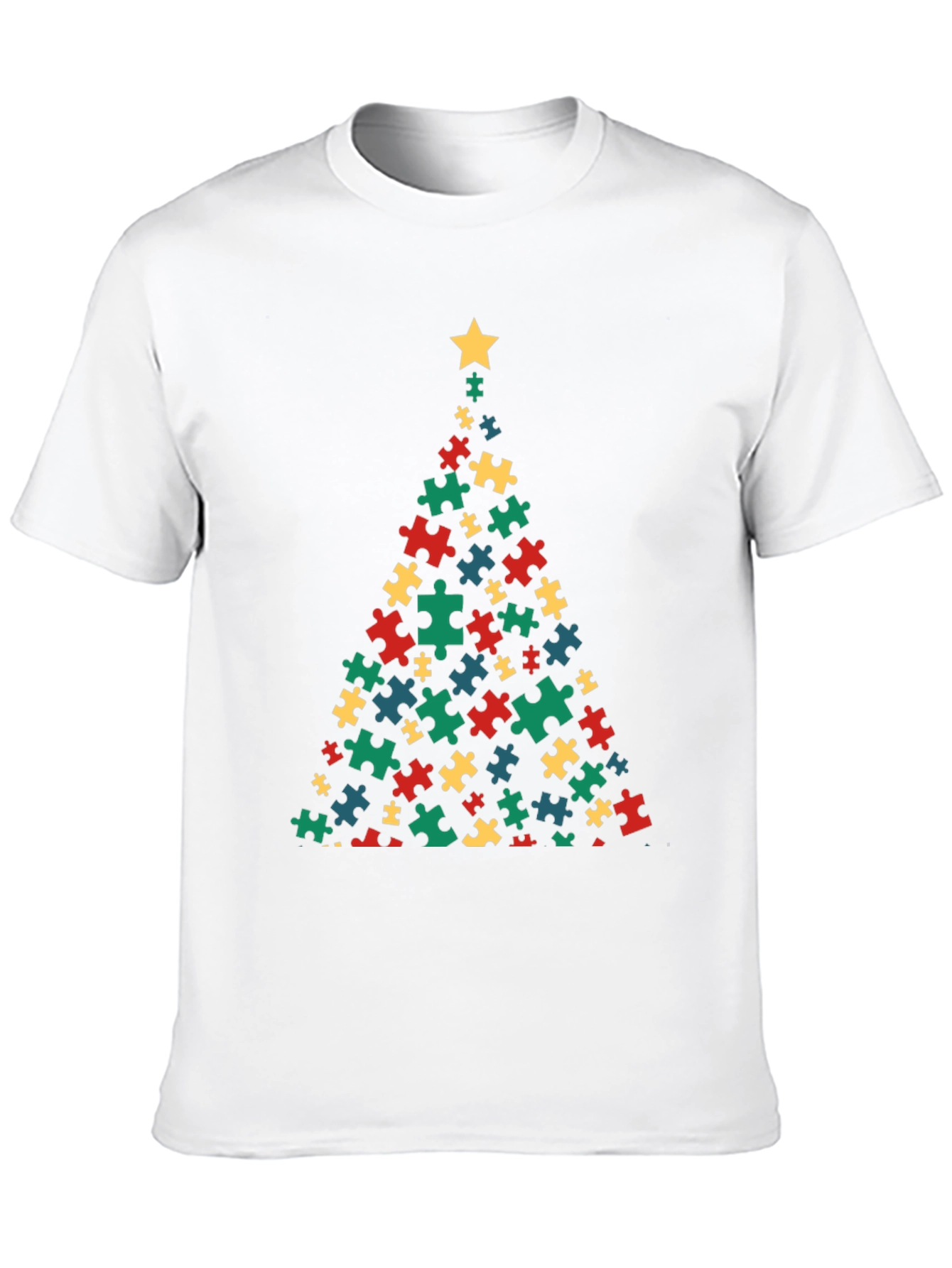 Puzzle Piece Christmas Tree T-Shirt