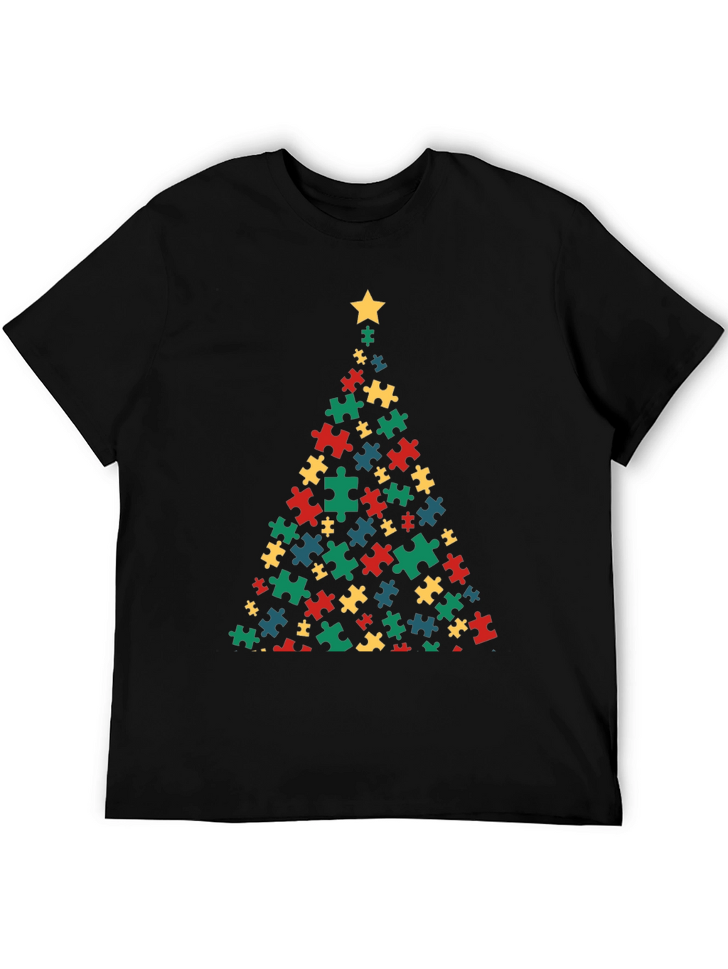 Puzzle Piece Christmas Tree T-Shirt