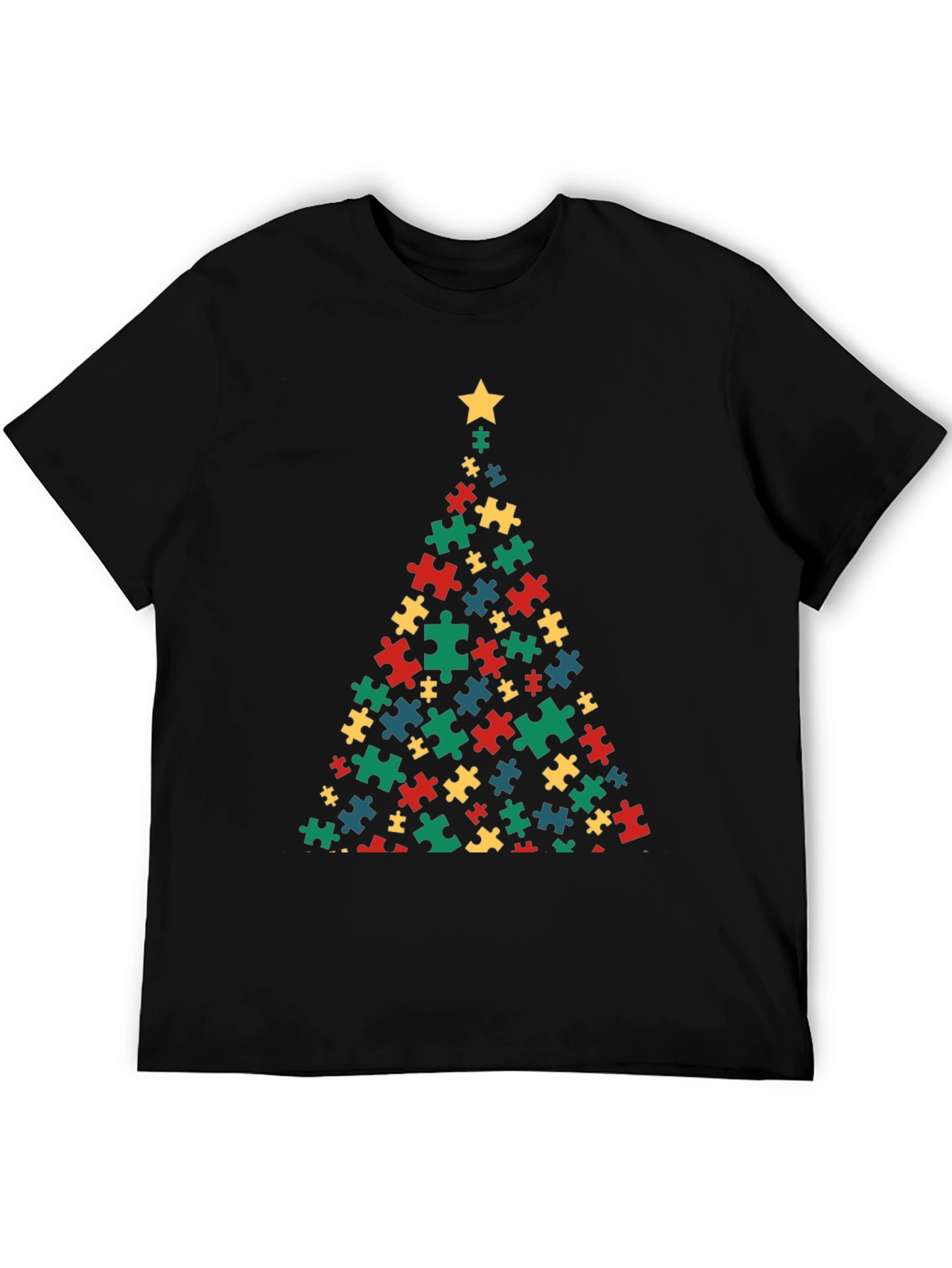 Puzzle Piece Christmas Tree T-Shirt