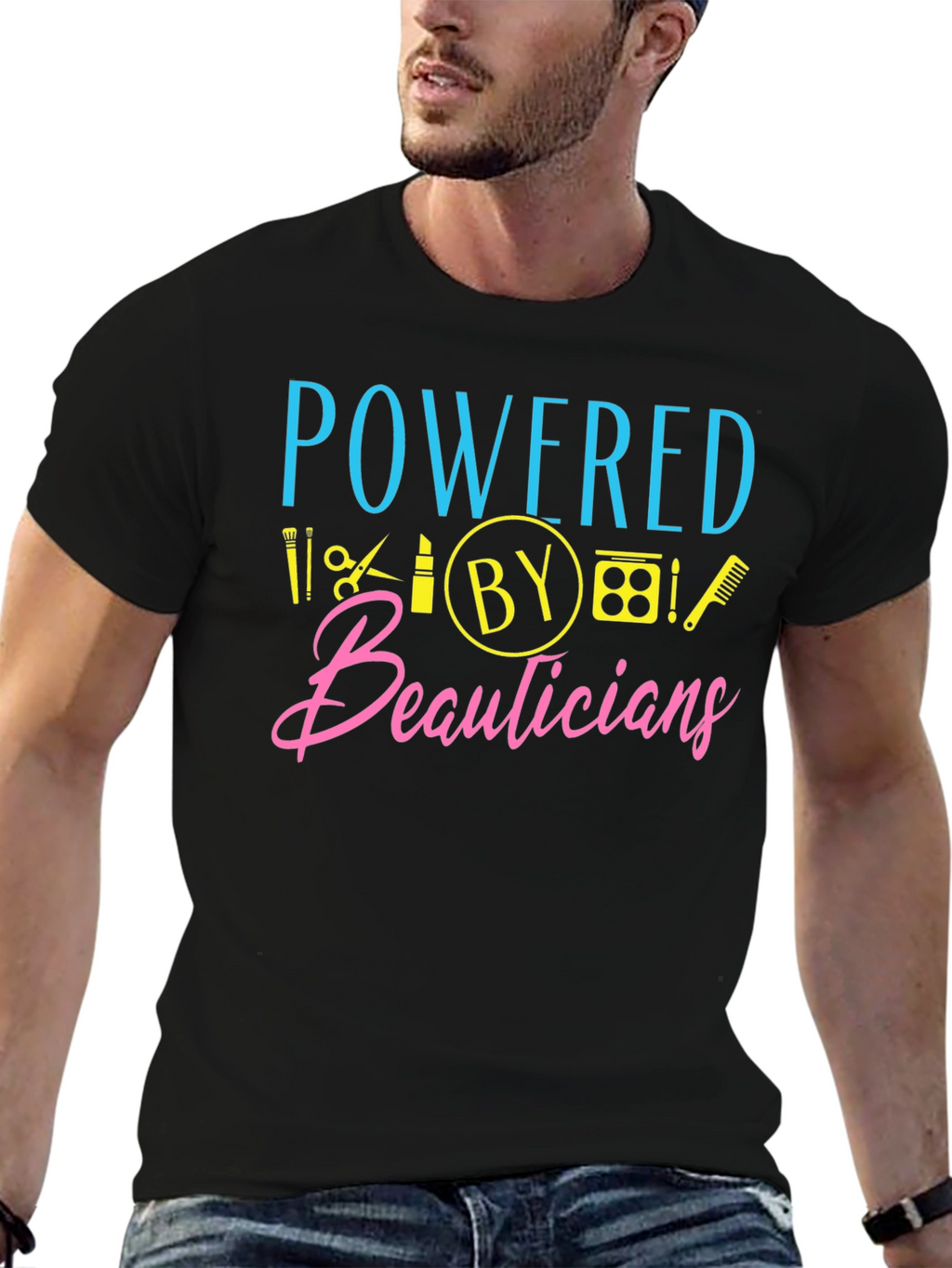 Powered By Beauticians Graphic Tee - Black