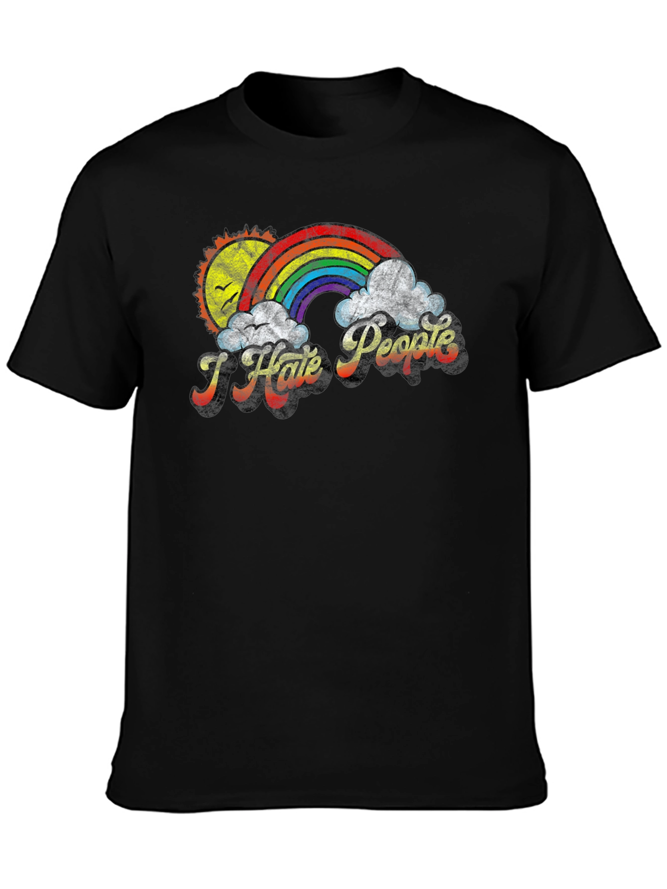 I Hate People Rainbow T-Shirt - Funny Graphic Tee