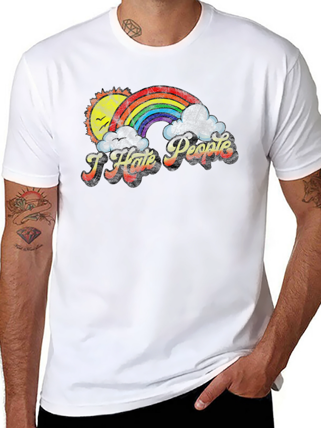 I Hate People Rainbow T-Shirt - Funny Graphic Tee