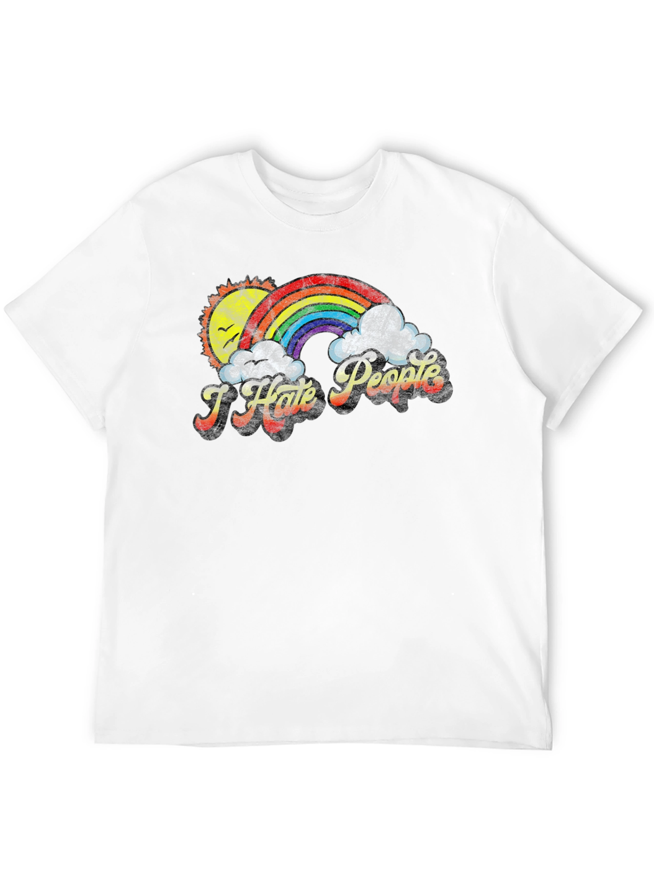 I Hate People Rainbow T-Shirt - Funny Graphic Tee