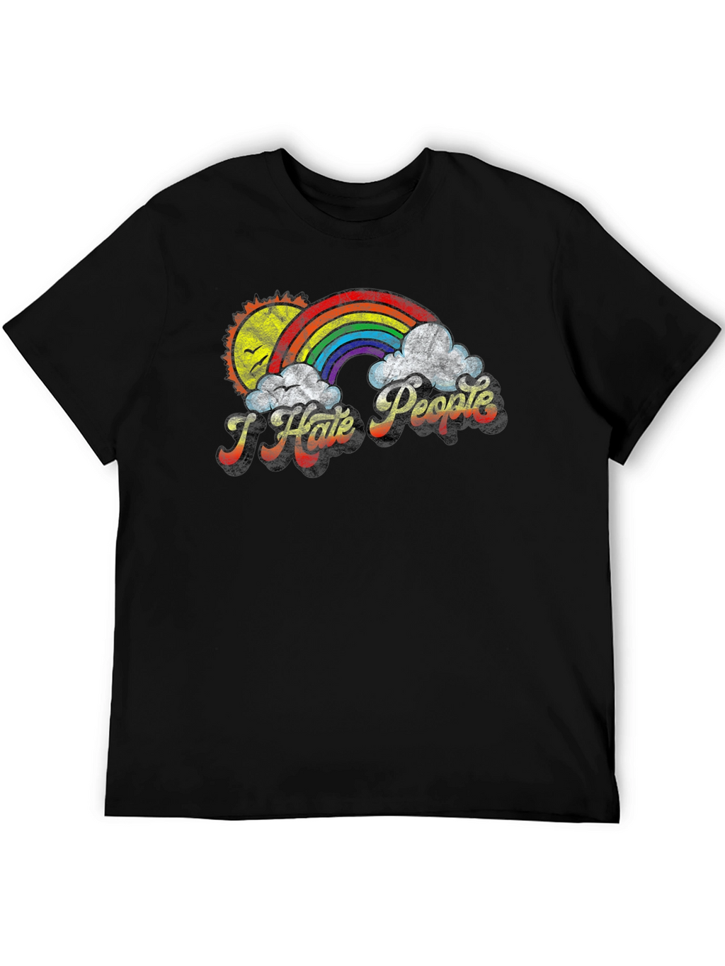 I Hate People Rainbow T-Shirt - Funny Graphic Tee