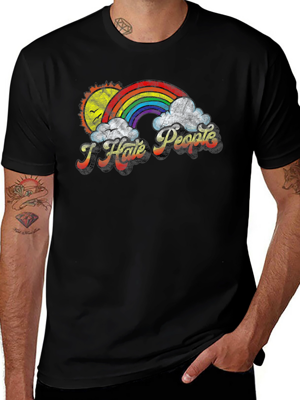 I Hate People Rainbow T-Shirt - Funny Graphic Tee