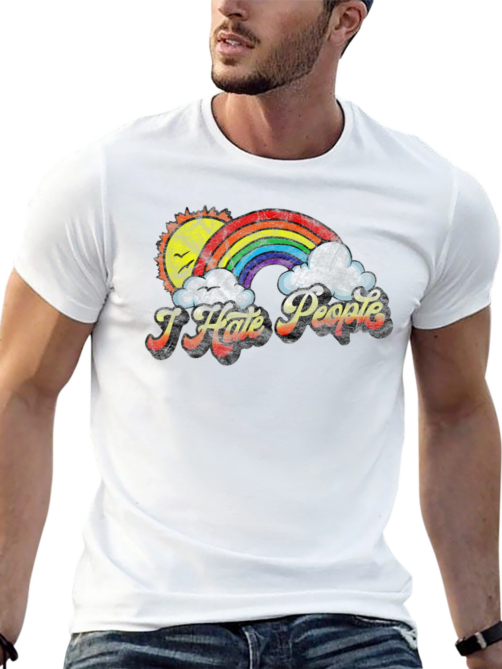 I Hate People Rainbow T-Shirt - Funny Graphic Tee