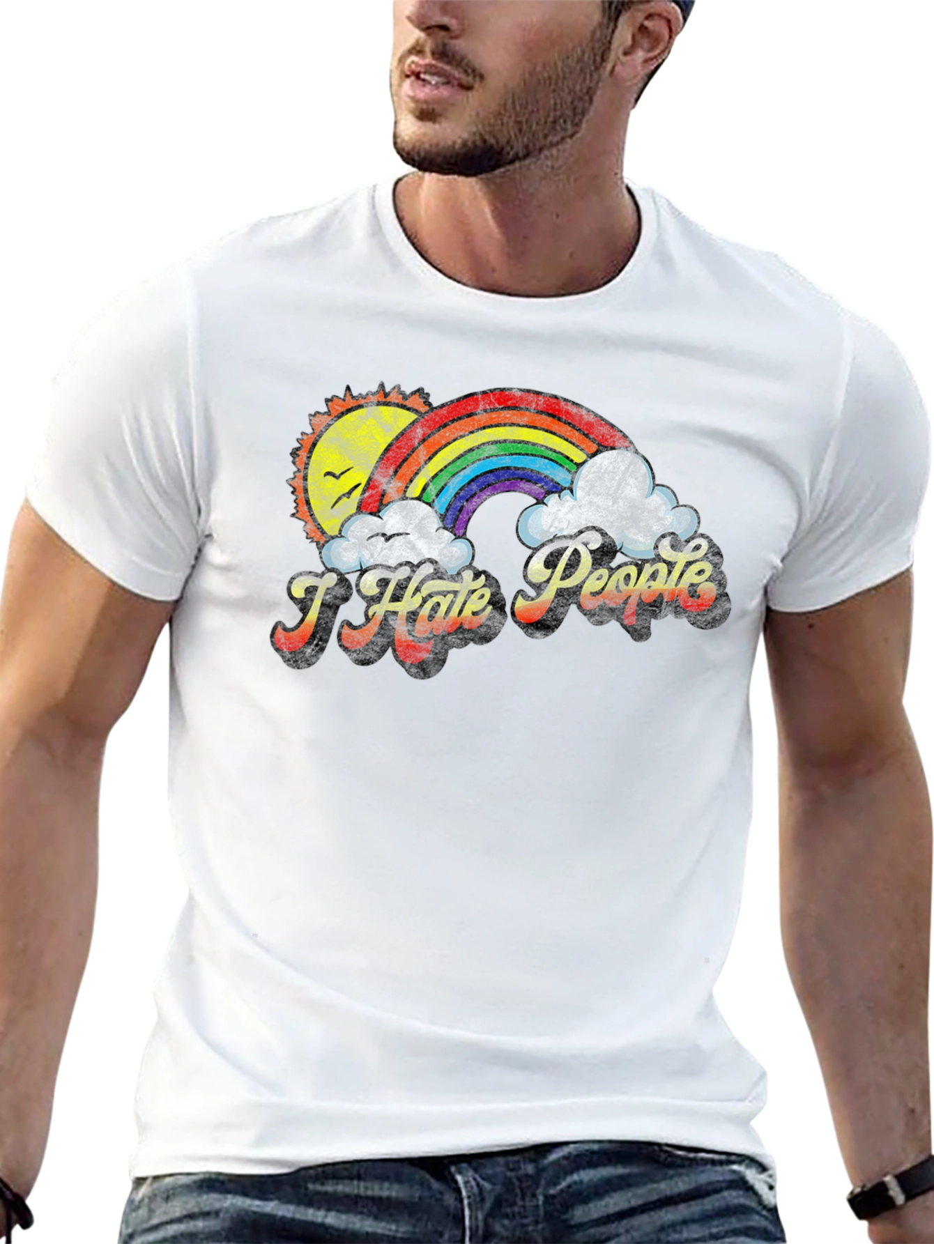 I Hate People Rainbow T-Shirt - Funny Graphic Tee