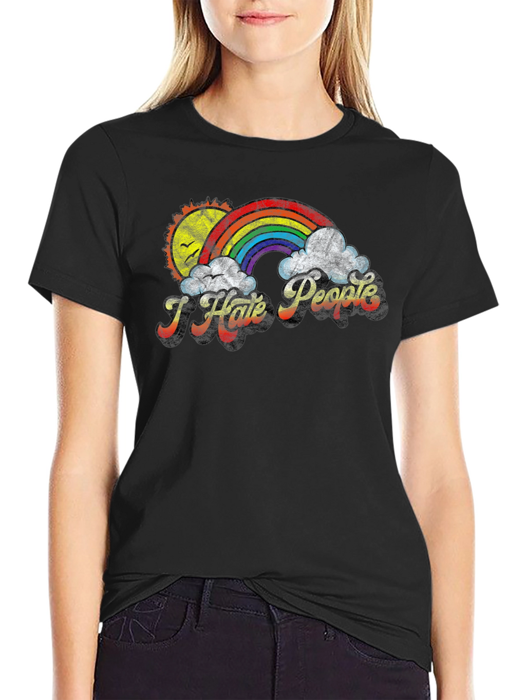 I Hate People Rainbow T-Shirt - Funny Graphic Tee