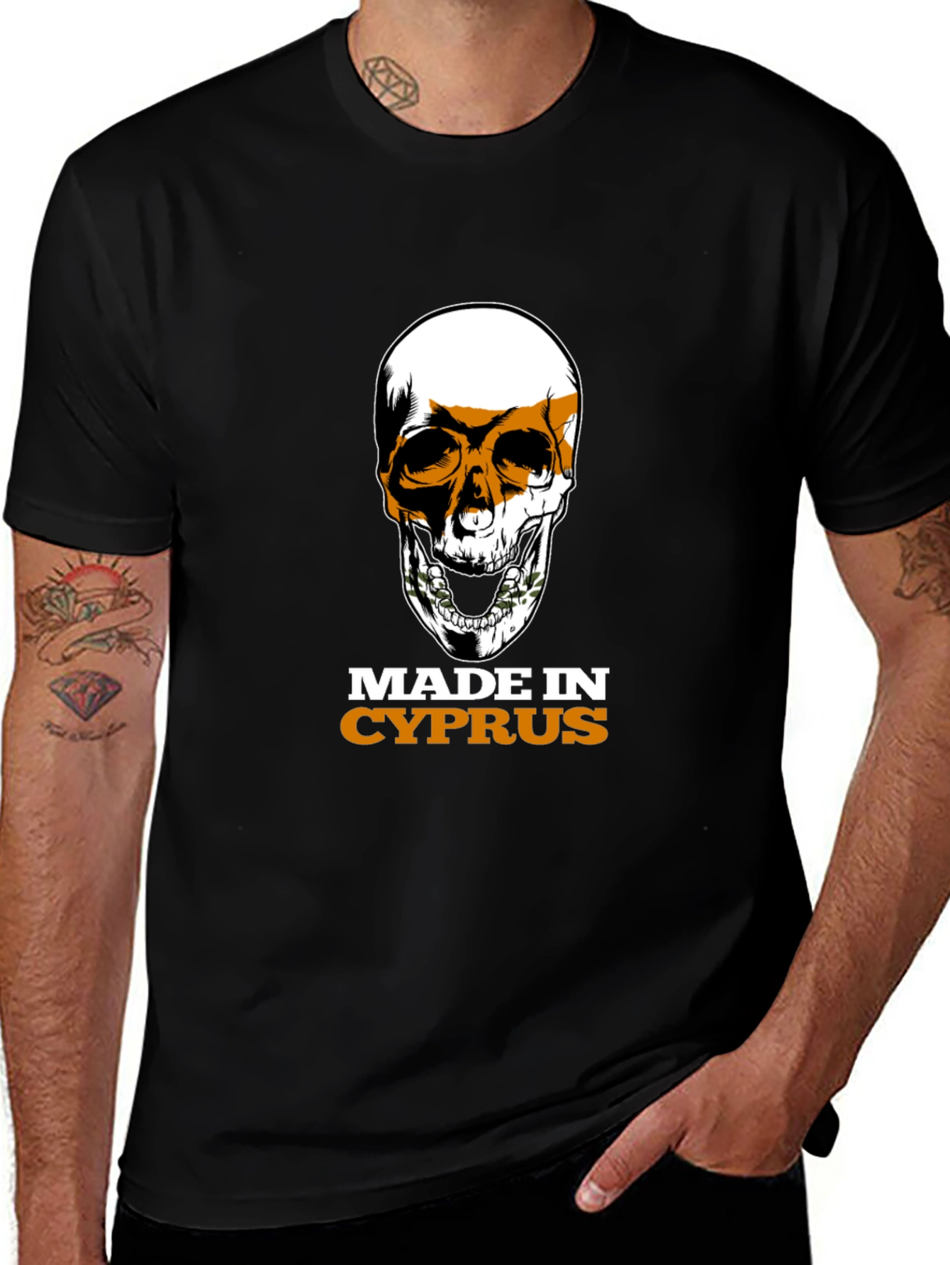 Cyprus Flag Skull T-Shirt - Made in Cyprus