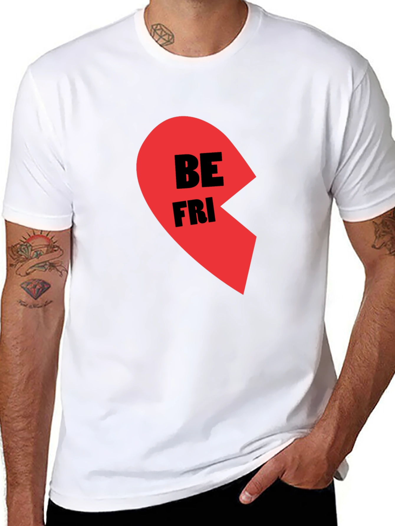 Best Friends Half Heart Graphic Tee