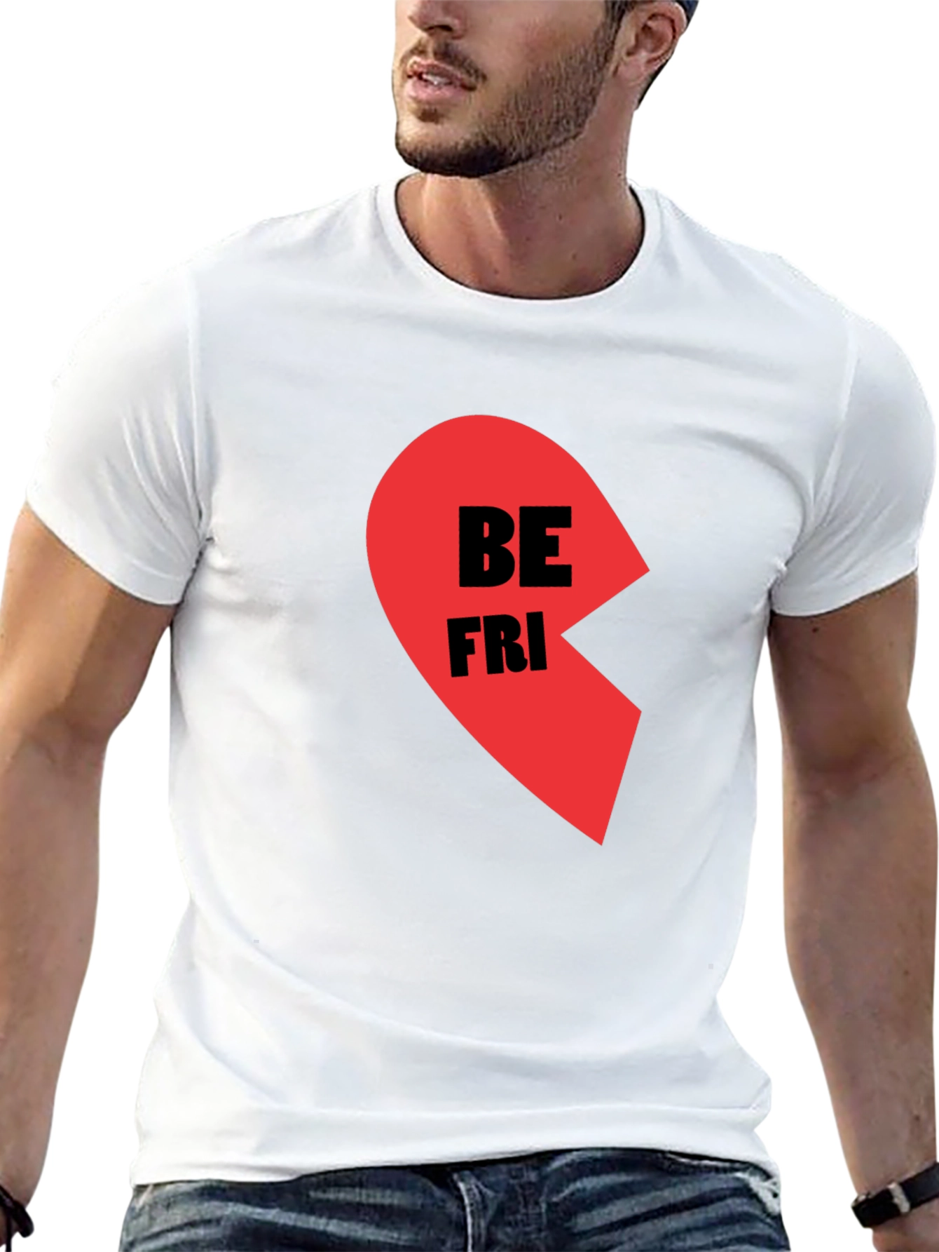 Best Friends Half Heart Graphic Tee