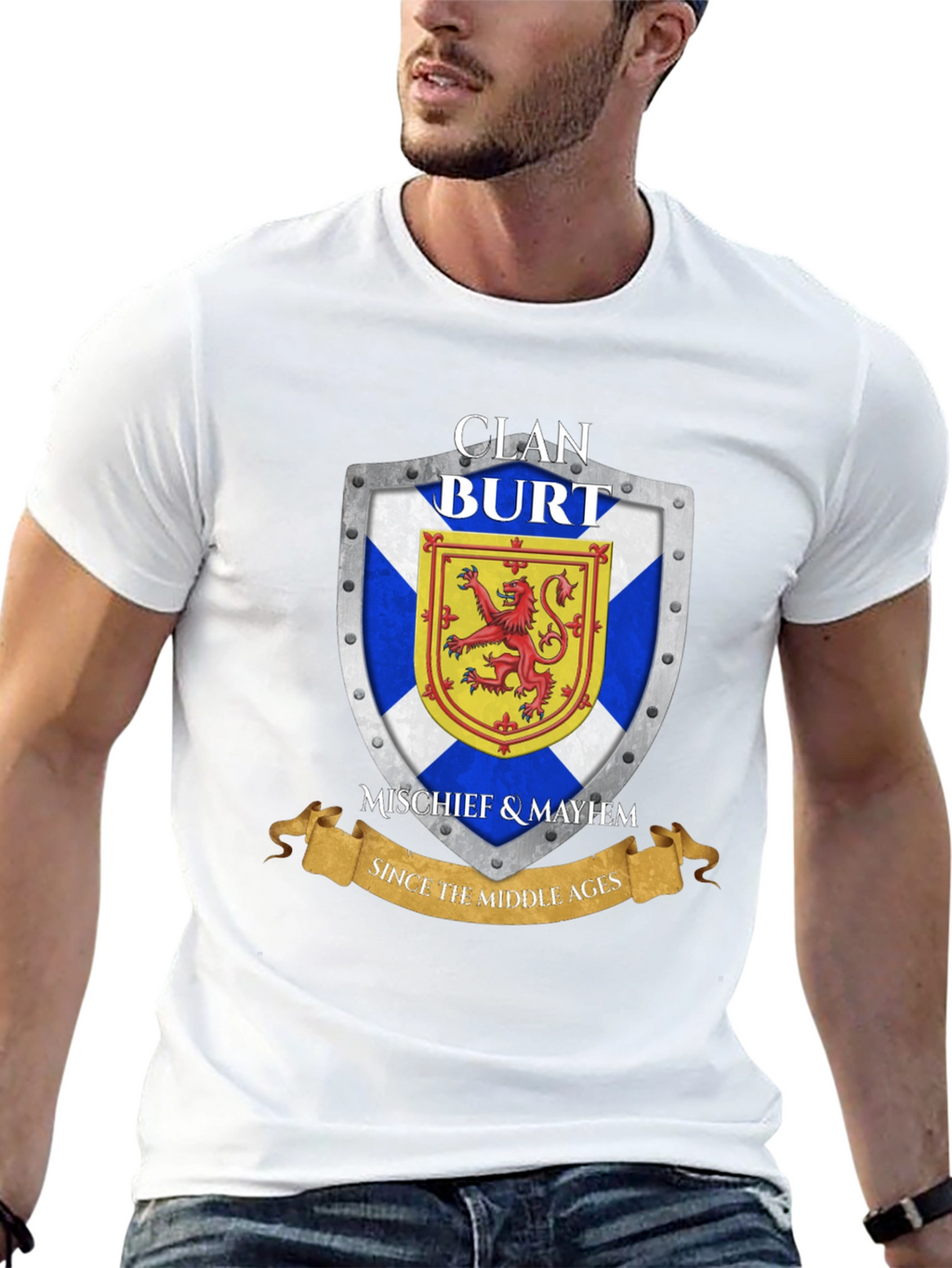 Clan Burt Shield T-Shirt - Scottish Pride