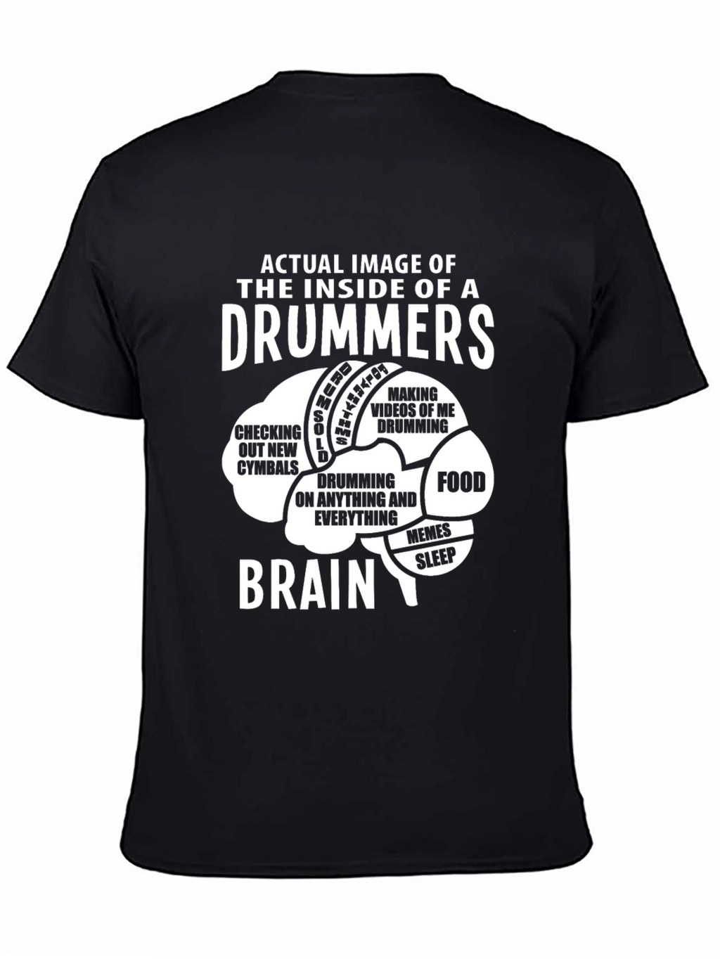 Drummer Brain T-Shirt - Funny Music Lover Tee