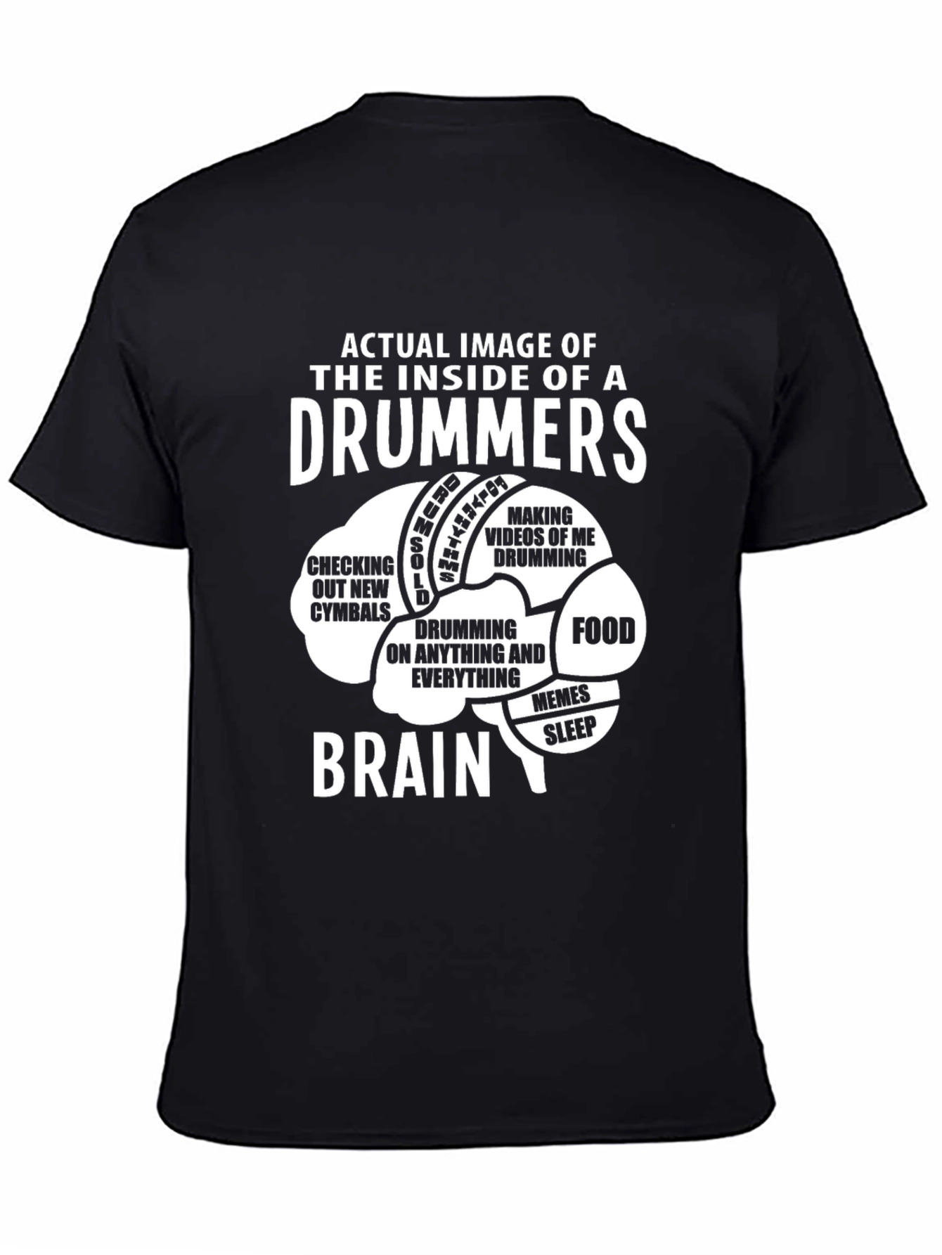 Drummer Brain T-Shirt - Funny Music Lover Tee