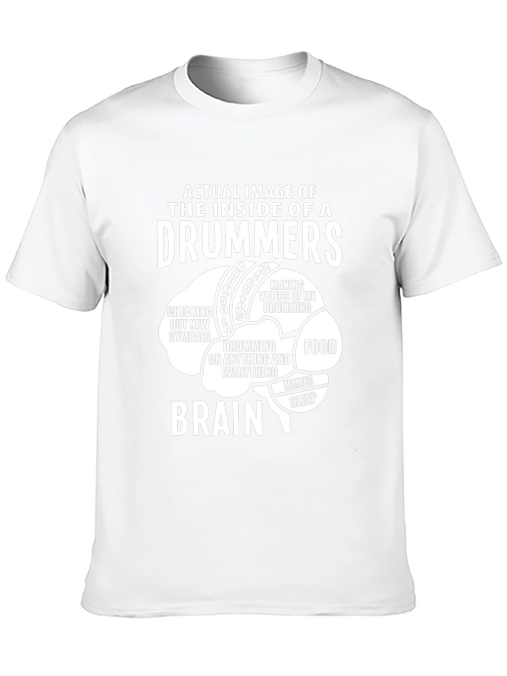 Drummer Brain T-Shirt - Funny Music Lover Tee