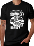 Drummer Brain T-Shirt - Funny Music Lover Tee
