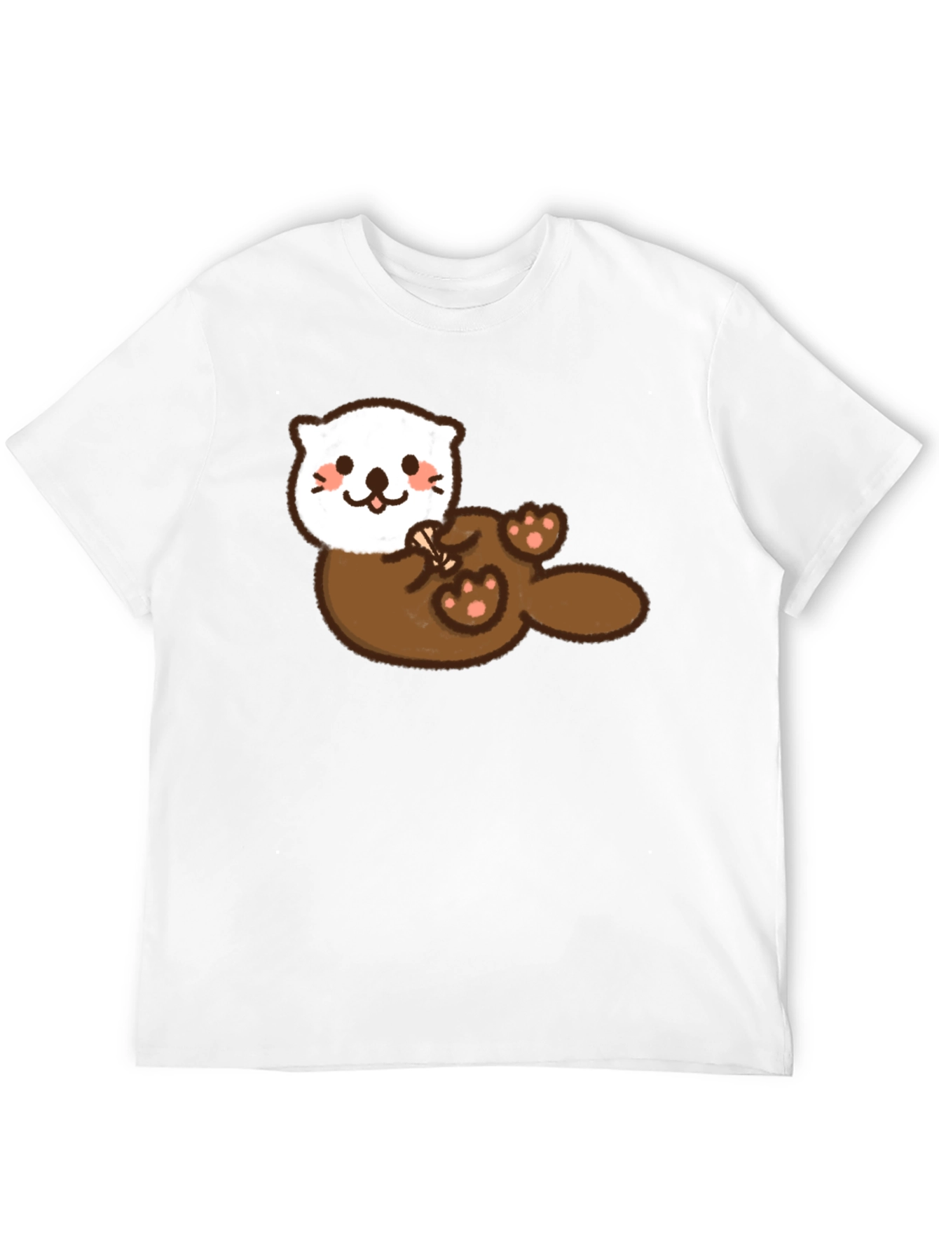 Cute Otter Graphic Tee - Soft Black Cotton