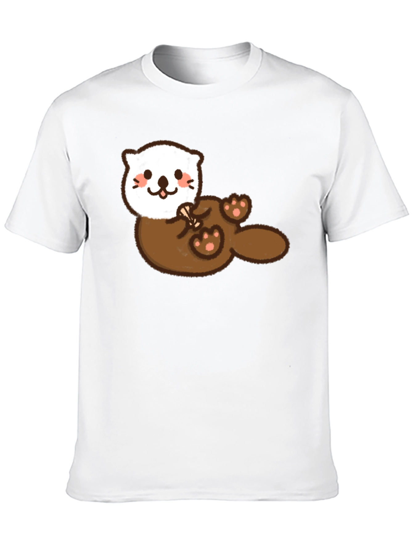 Cute Otter Graphic Tee - Soft Black Cotton