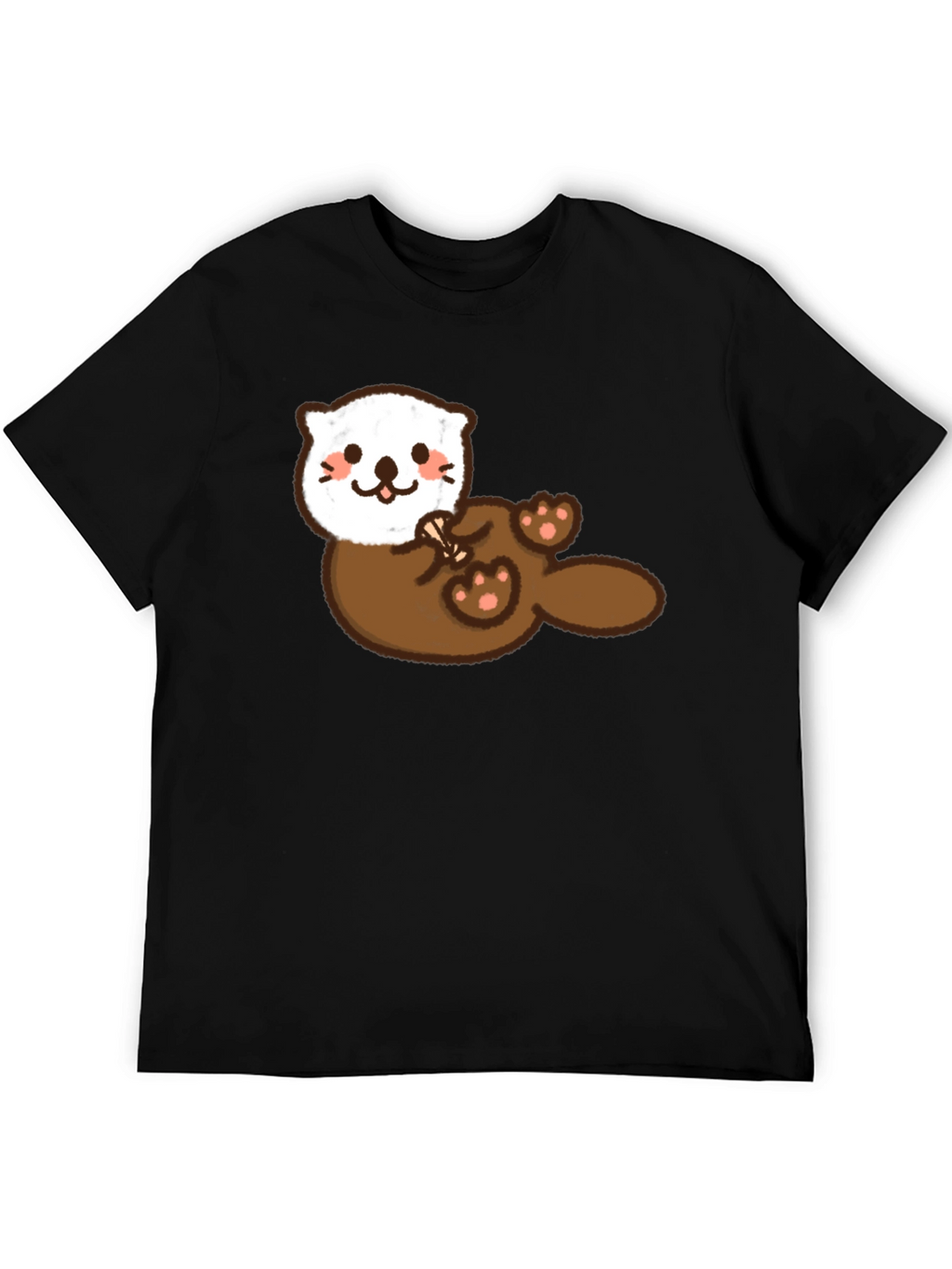Cute Otter Graphic Tee - Soft Black Cotton