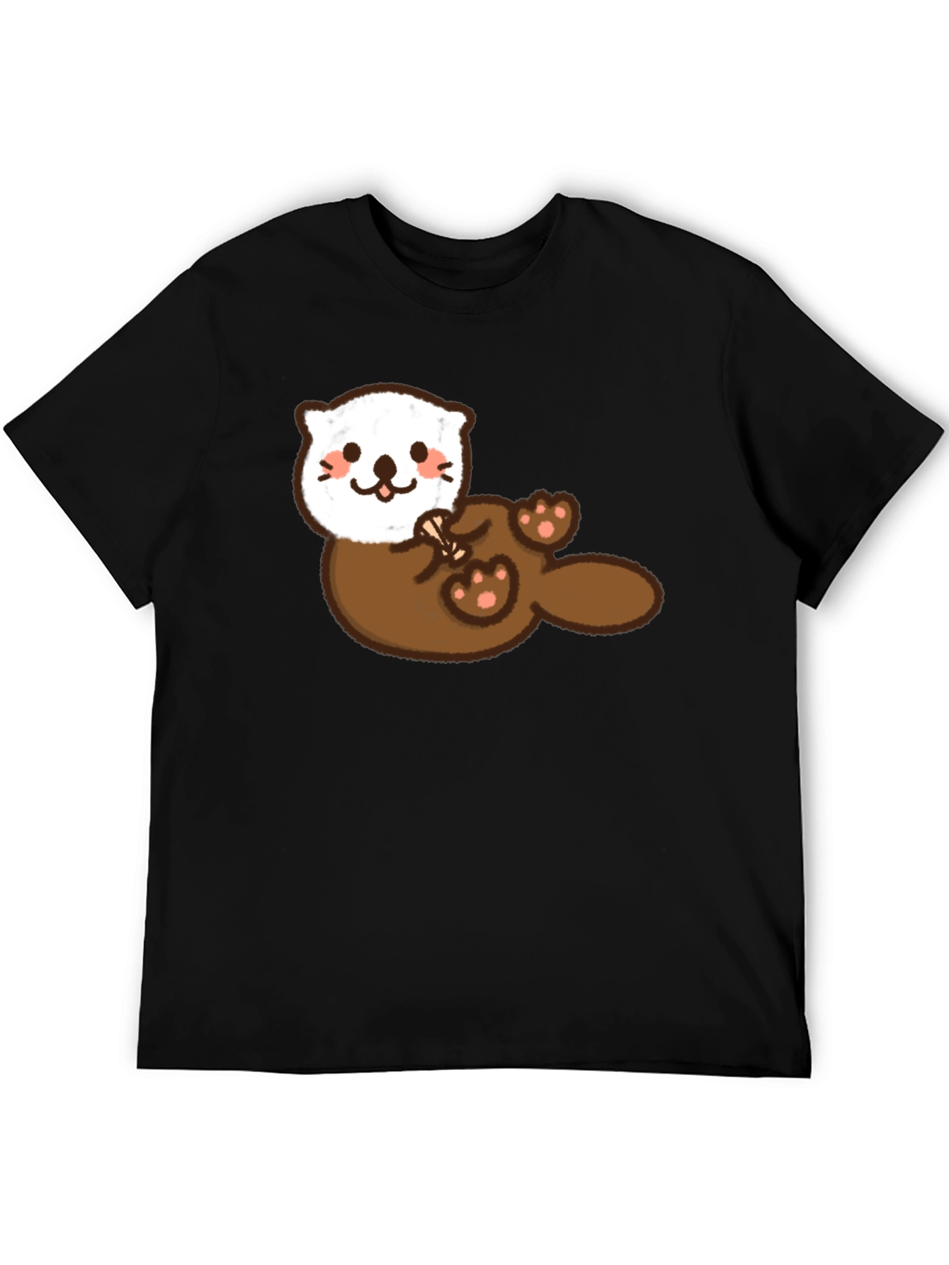 Cute Otter Graphic Tee - Soft Black Cotton