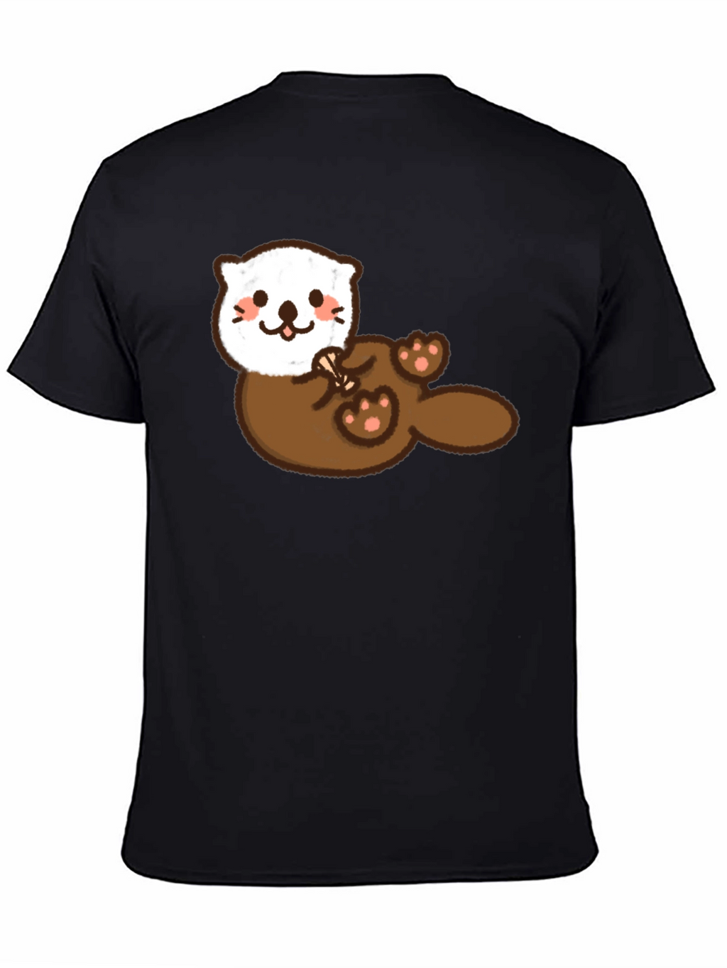 Cute Otter Graphic Tee - Soft Black Cotton