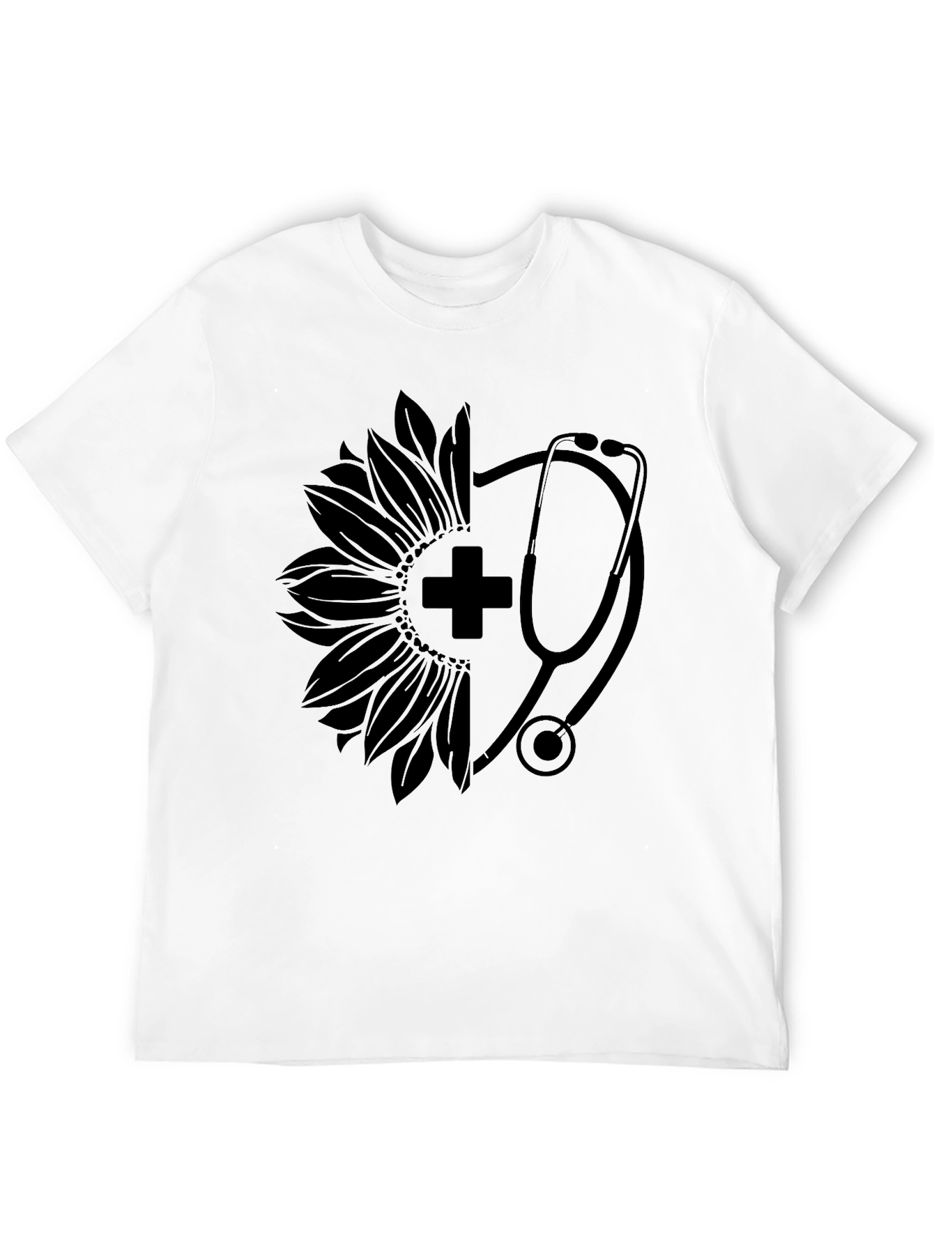 Nurse Sunflower Stethoscope Graphic Tee