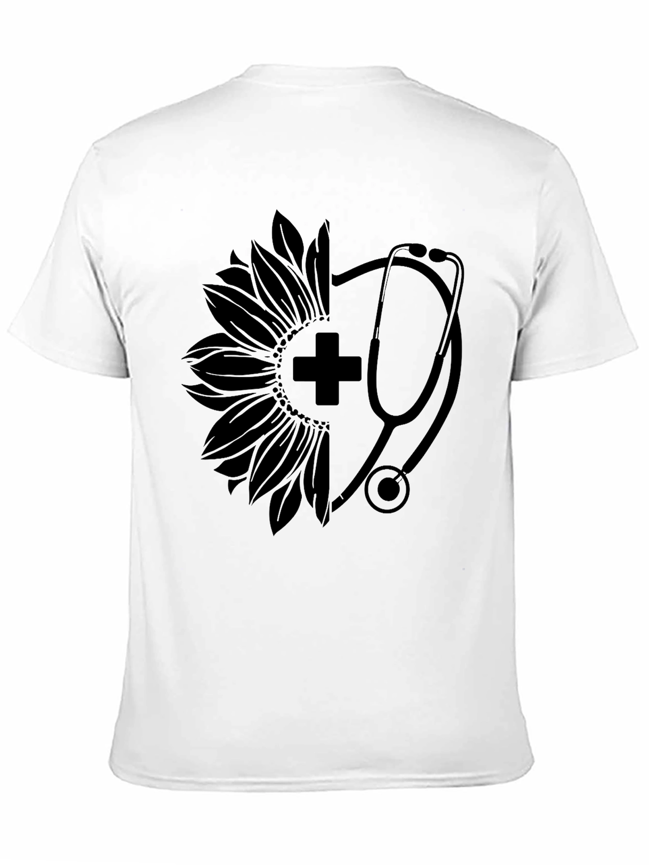 Nurse Sunflower Stethoscope Graphic Tee