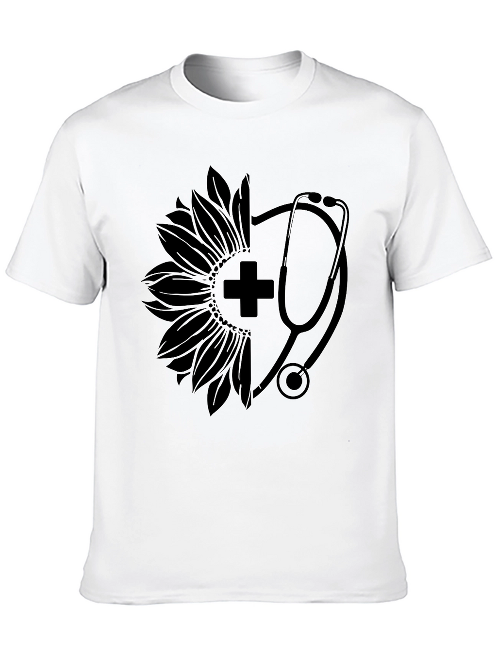 Nurse Sunflower Stethoscope Graphic Tee