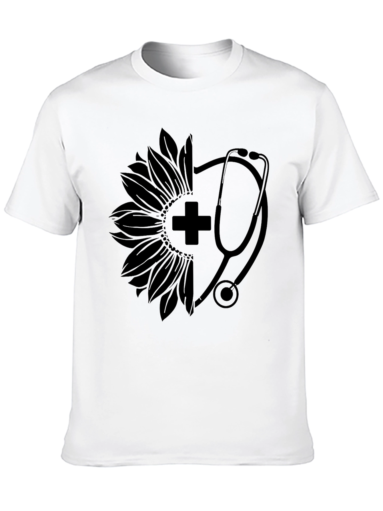 Nurse Sunflower Stethoscope Graphic Tee