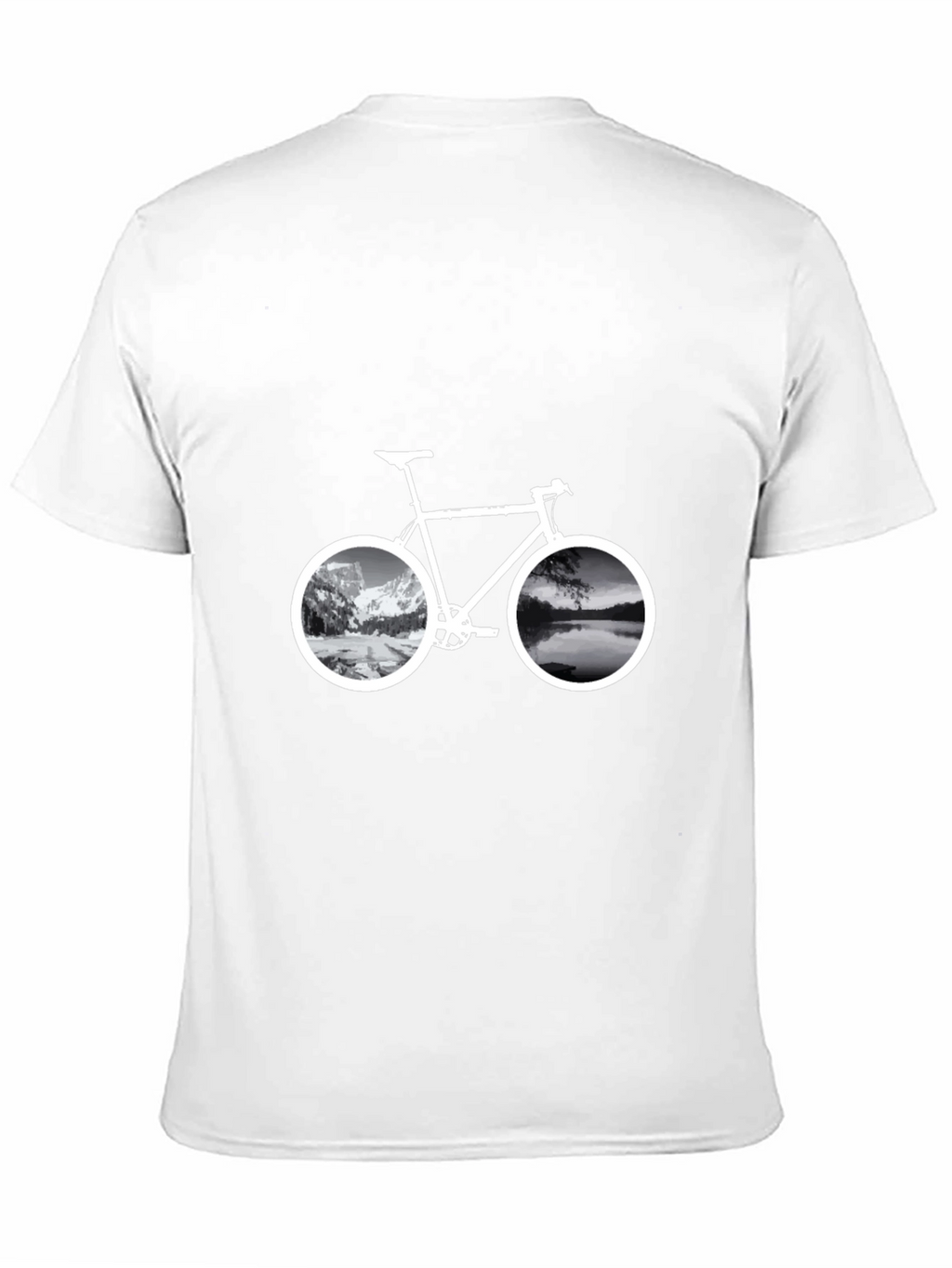 Mountain & Lake Bike Graphic T-Shirt