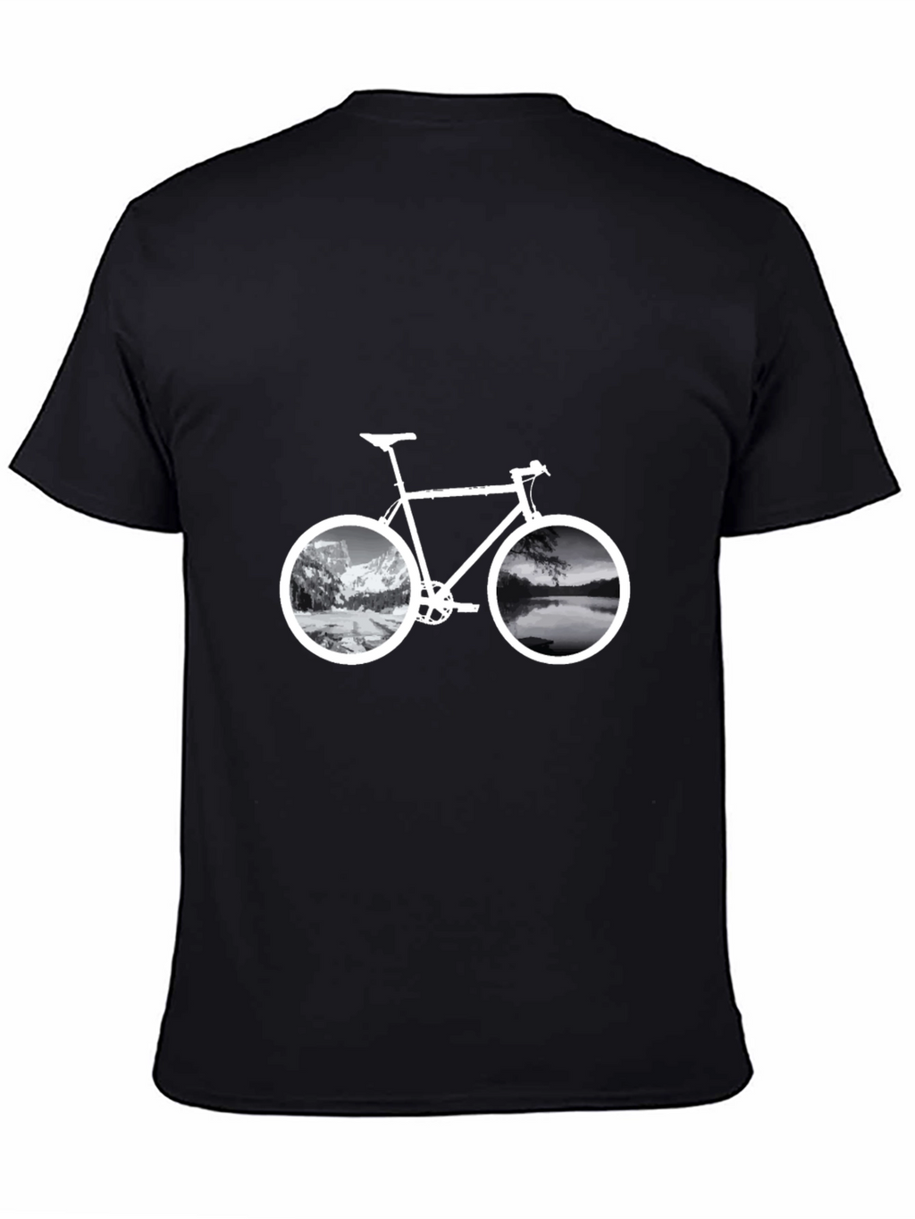 Mountain & Lake Bike Graphic T-Shirt